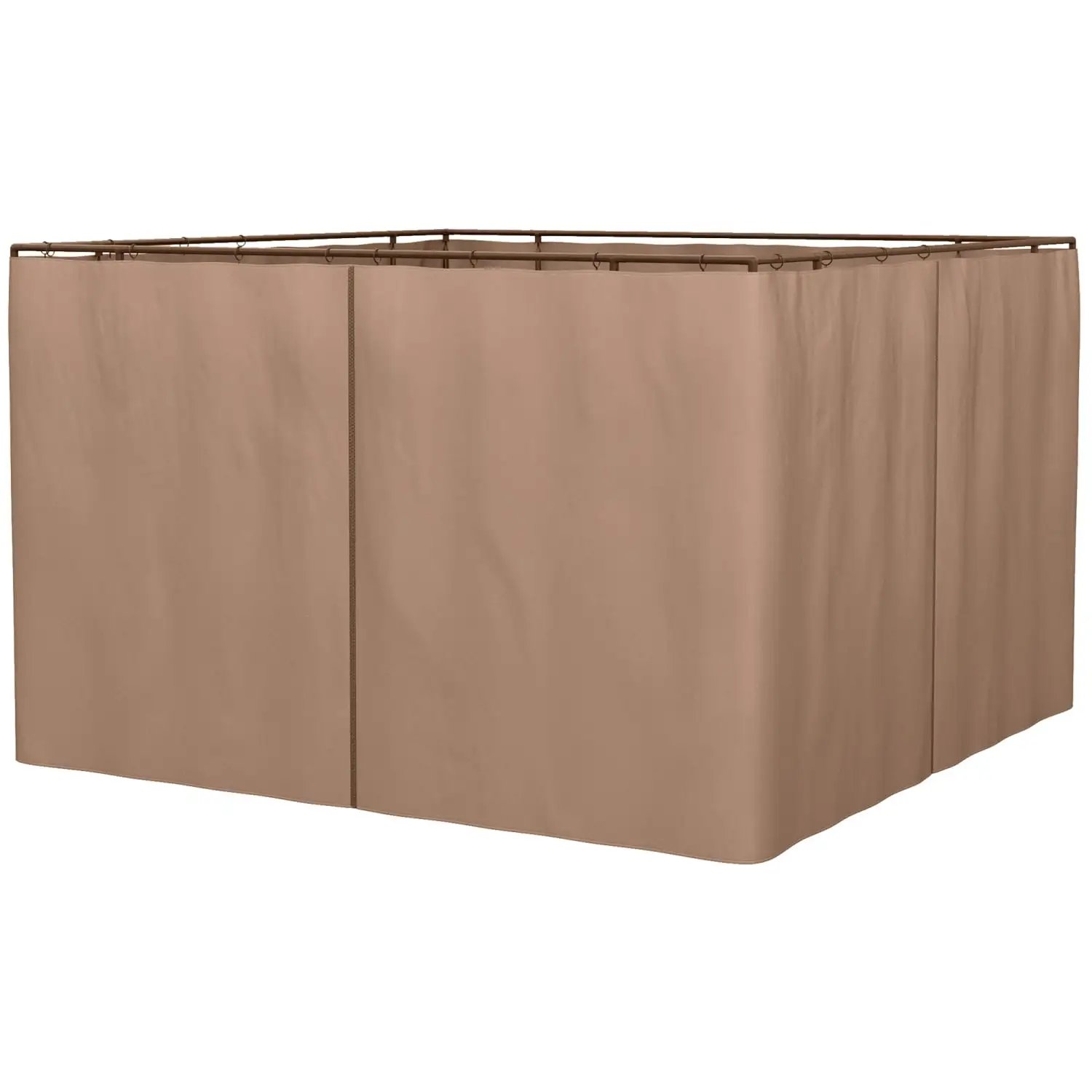 DremFaryoyo 10' x 10' Gazebo Sidewall Set with Panels Hooks and C-Rings Included for Pergolas and Cabanas Brown