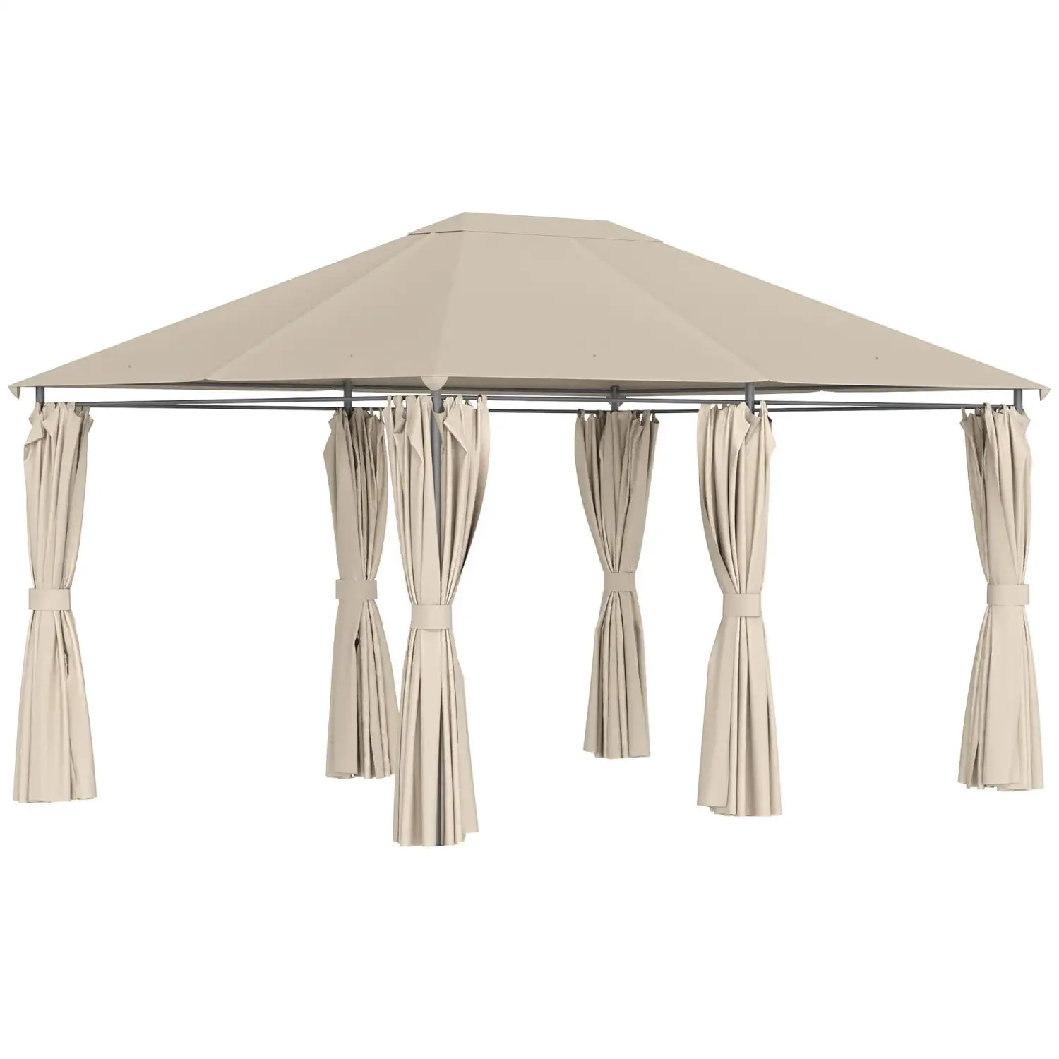 DremFaryoyo 10' x 13' Outdoor Patio Gazebo Canopy Shelter with 6 Removable Sidewalls & Steel Frame for Garden Lawn Backyard and Deck Khaki