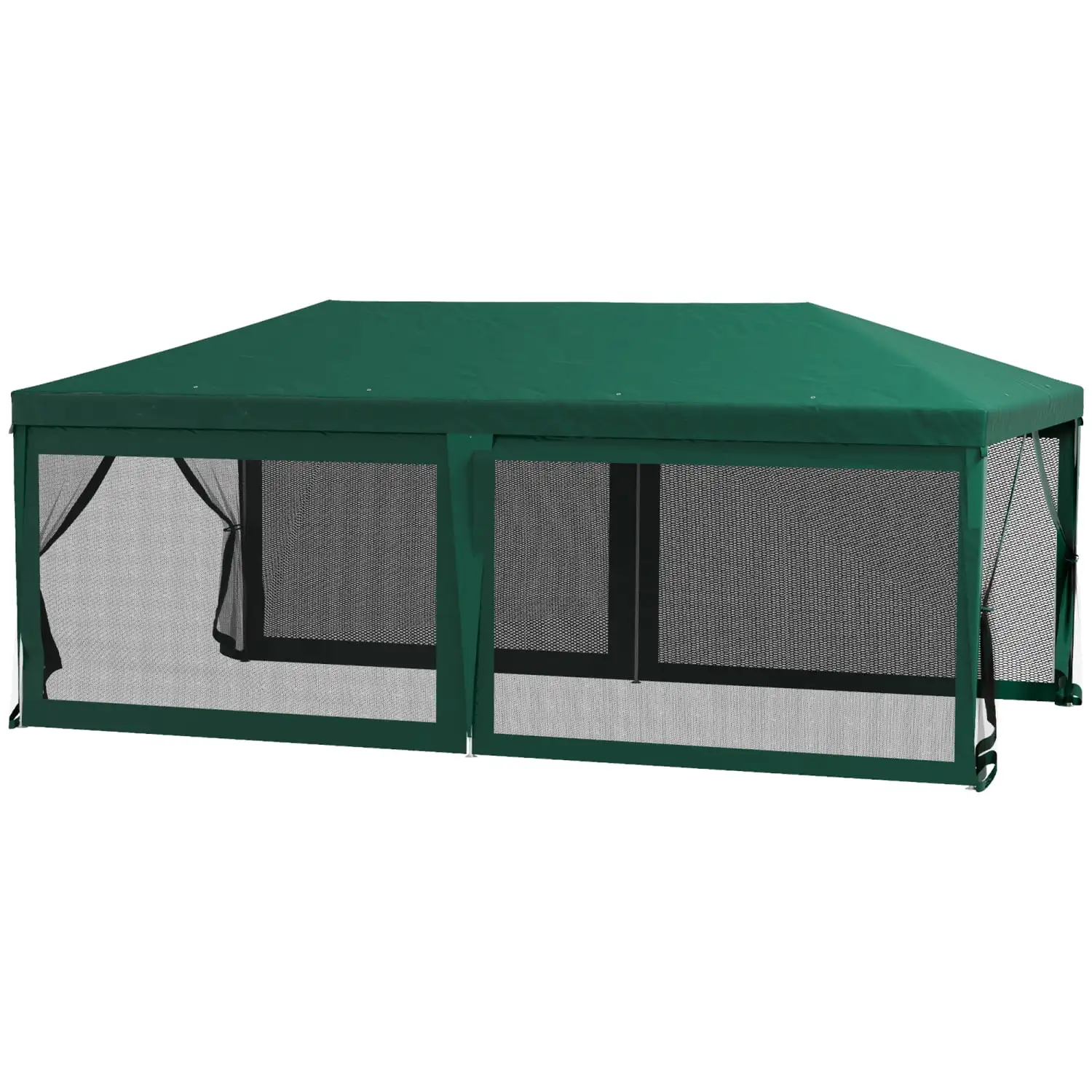 DremFaryoyo 10' x 20' Party Tent Outdoor Wedding Canopy & Gazebo with 6 Removable Sidewalls Shade Shelter for Events BBQs Green