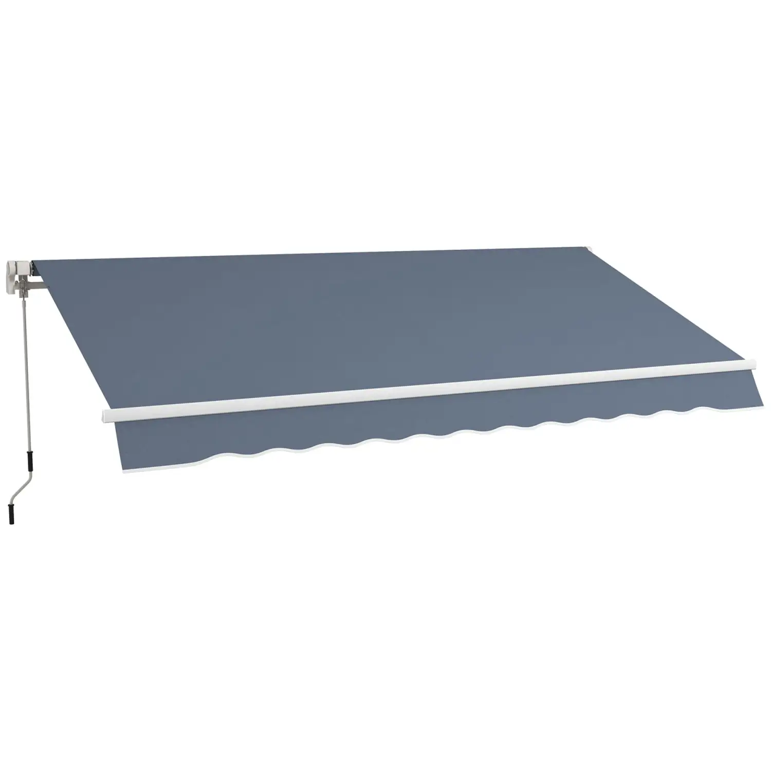 DremFaryoyo 12' x 10' Retractable Awning Patio Awnings Sun Shade Shelter with Manual Crank Handle 280g/m2 UV & Water-Resistant Fabric and Aluminum Frame for Deck Balcony Yard Charcoa