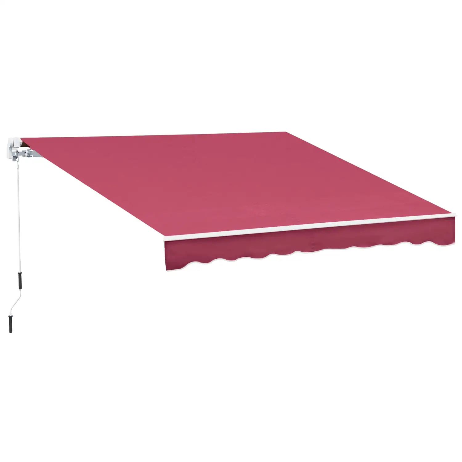 DremFaryoyo 13' x 8' Retractable Awning Patio Awnings Sunshade Shelter w/ Manual Crank Handle UV & Water-Resistant Fabric and Aluminum Frame for Deck Balcony Yard Wine Red