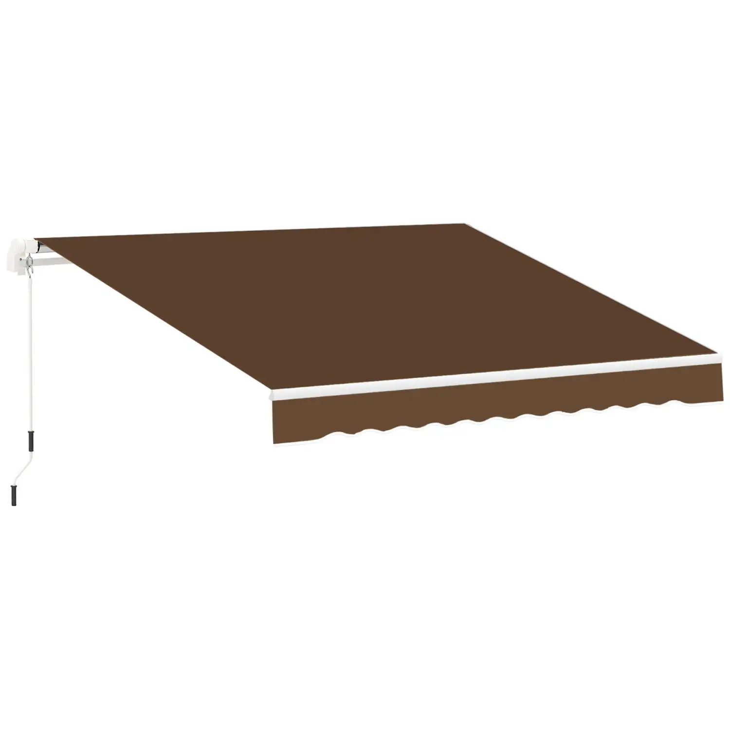 DremFaryoyo 13' x 8' Retractable Awning Patio Awnings Sunshade Shelter w/ Manual Crank Handle UV & Water-Resistant Fabric and Aluminum Frame for Deck Balcony Yard Coffee Brown