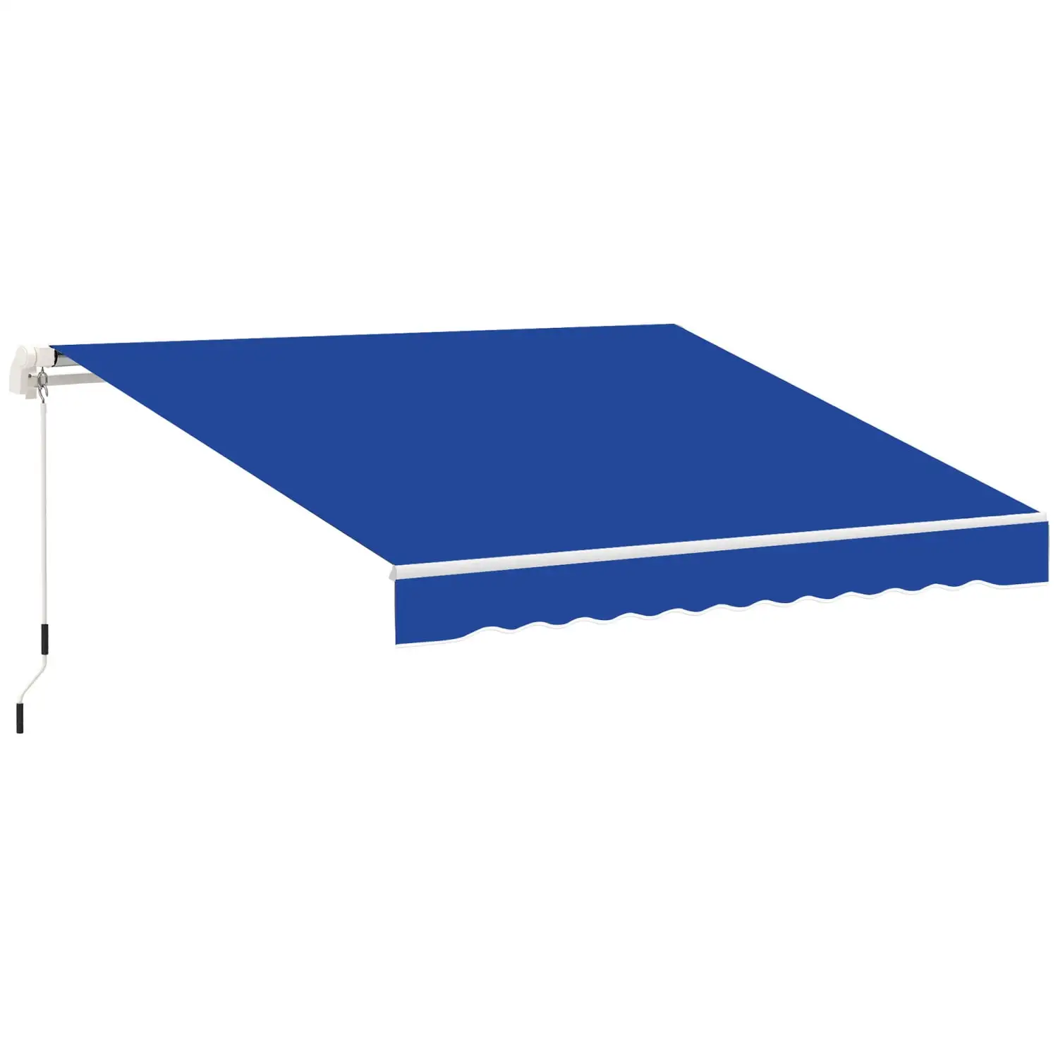 DremFaryoyo 8' x 7' Patio Retractable Awning Manual Exterior Sun Shade Deck Window Cover Blue