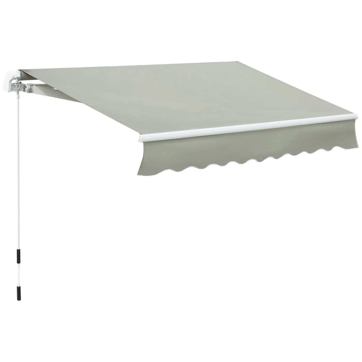 DremFaryoyo 8' x 7' Patio Retractable Awning Manual Exterior Sun Shade Deck Window Cover Grey