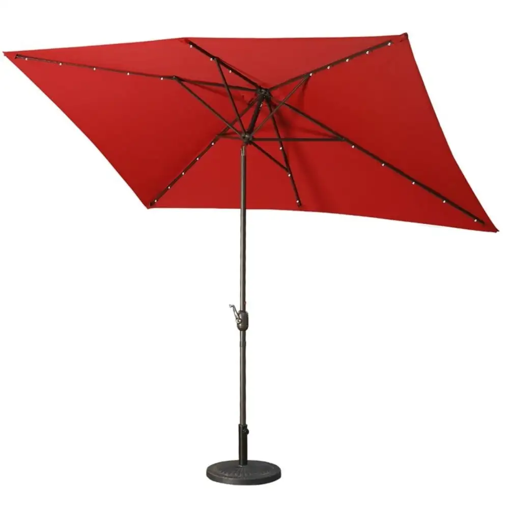 DremFaryoyo Support Dropshipping Led Red Garden Outdoor Adjustable Title 10 Ft Patio Umbrella With Solar Lights