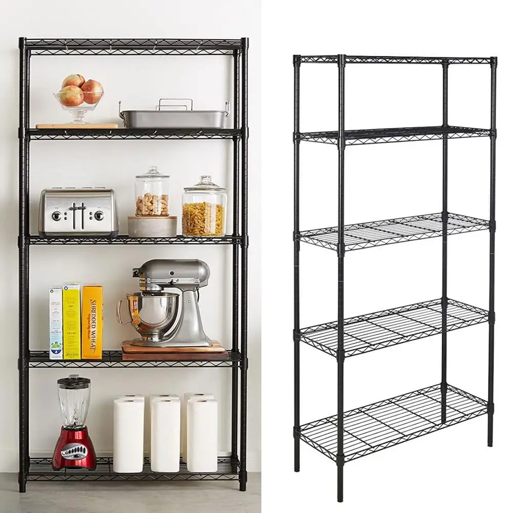 Dtwnek 5 Layers Metal Storage Rack Kitchen Home Holder Organizer Bathroom Tools