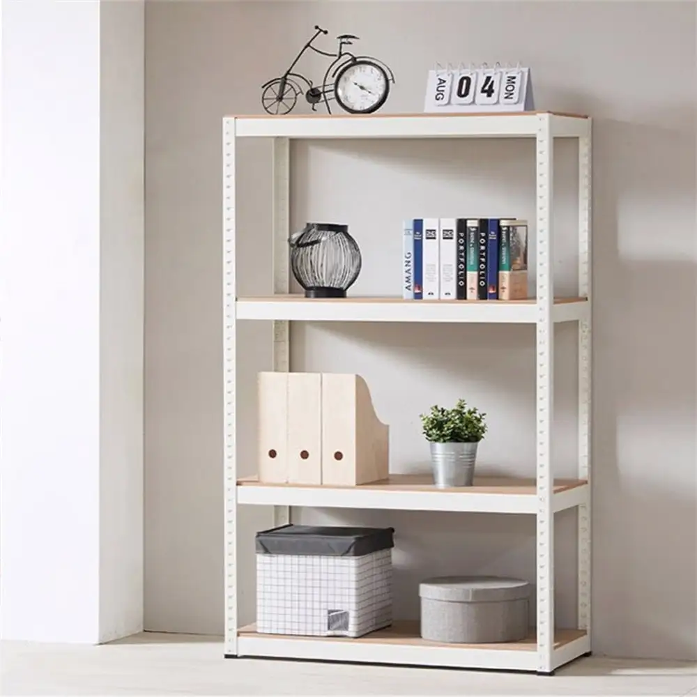 Dtwnek Storage Rack Shelving Unit Steel Garage Utility Rack 4 Shelf Adjustable Shelves Heavy Duty Display Stand. White