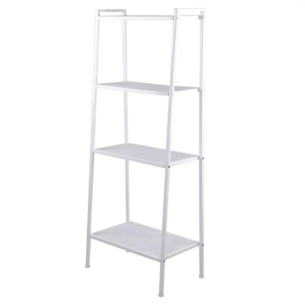 Dtwnek Widen 4 Tiers Bookshelf Shelf Rack Ivory White