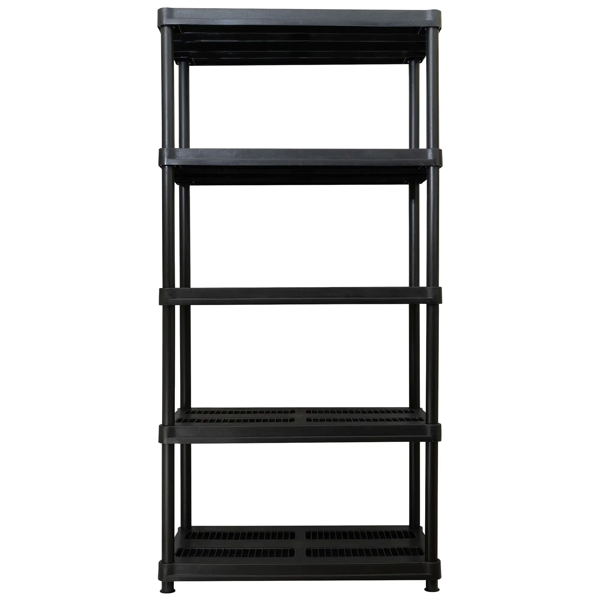 DuraTuff 72 Inch High. 5 level Easy-To-Assemble Regular Duty Plastic Storage Shelving. 36x72x 18. Black