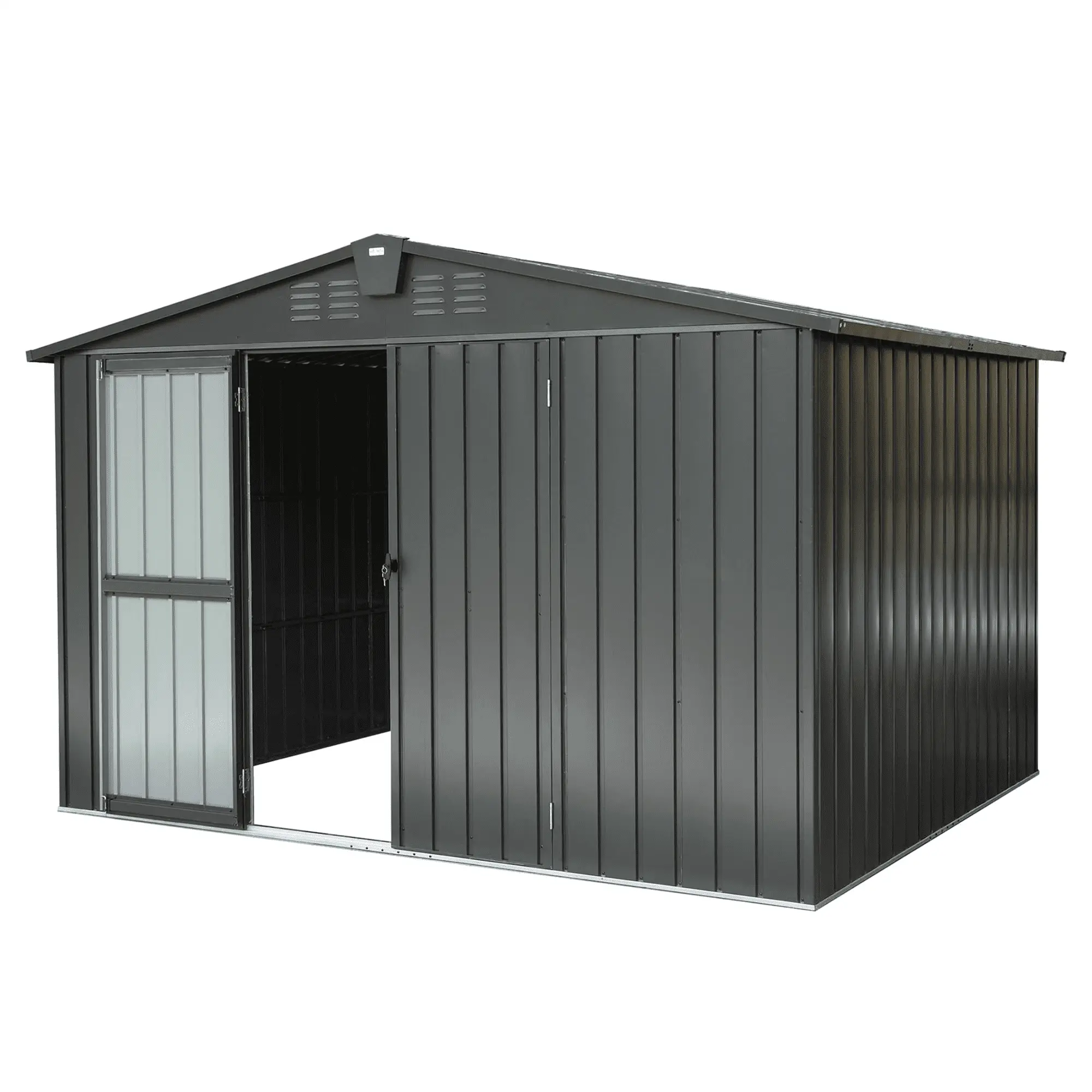 Durable Galvanized Steel Garden Shed - {'Sub-item 1': '69.7*24.8*3 in. 146.69 lb'. 'Sub-item 2': '66.5*14.5*8.2 in. 85.82 lb'} - Securely store your outdoor essentials!