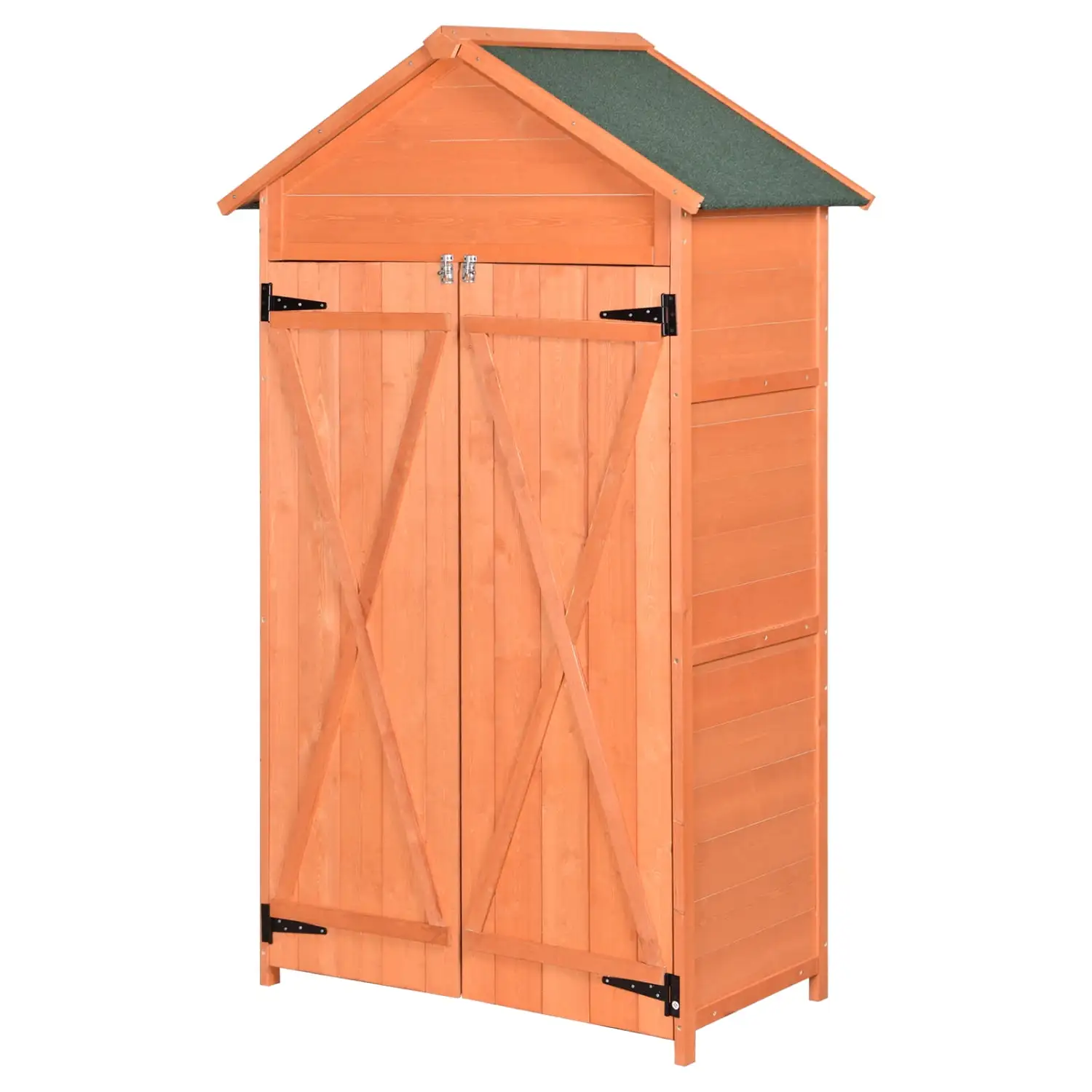 Durable Waterproof Large Outdoor Storage Shed with Lockable Doors for Organizing Backyard Storing Lawn Equipment and Meadow Supplies - Durable Wood Tool Shed and Perfect Garden Cabinet