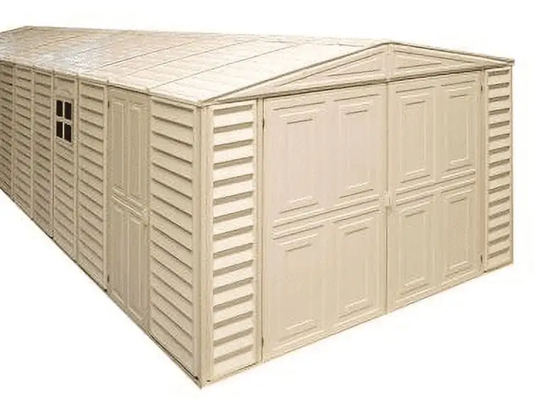 Duramax 01216 - WoodBridge Vinyl Garage 10.5'x20.5' Includes Foundation Kit