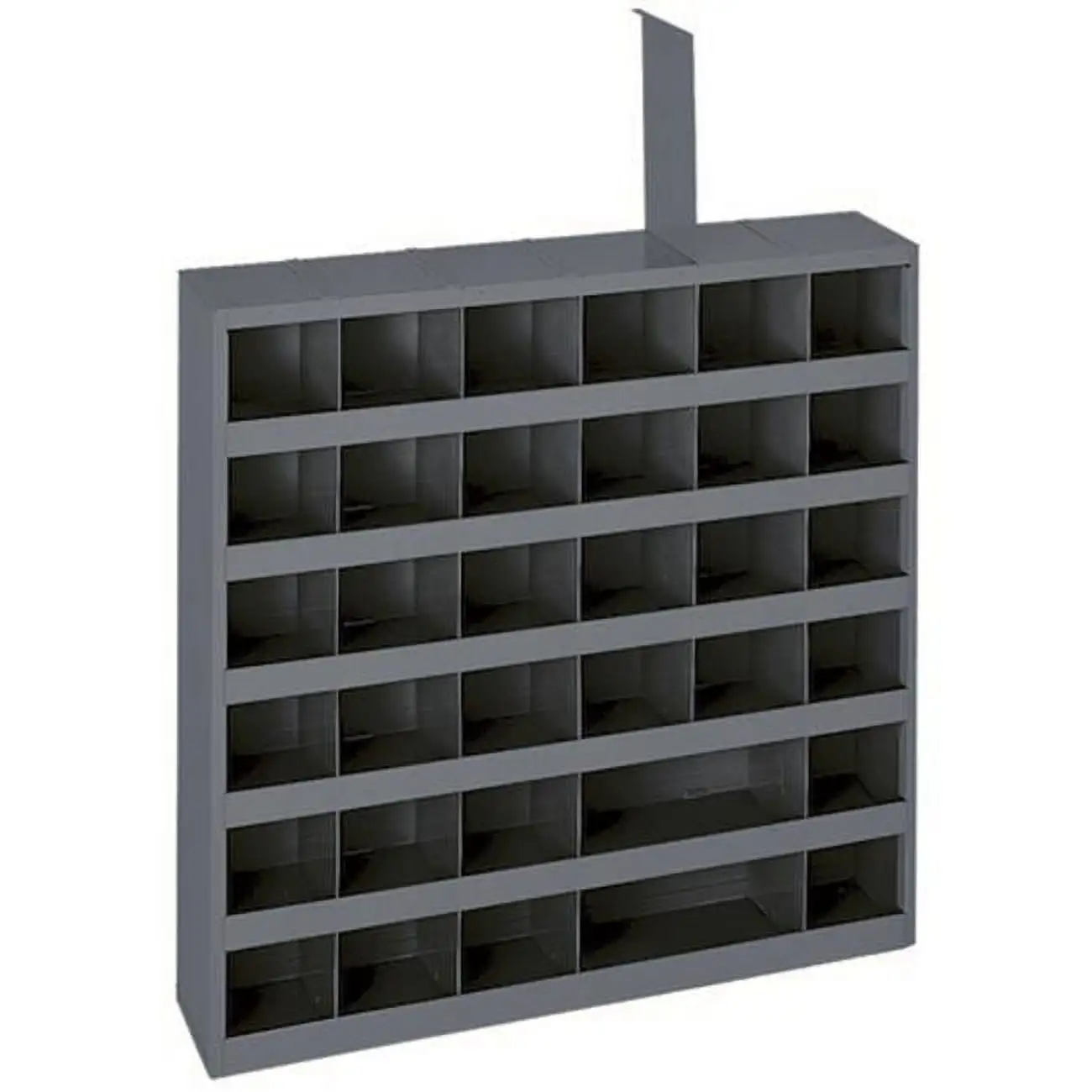 Durham 314-95 23.75 x 23.75 x 4.75 in. Rolled Steel 36 Opening Adjustable Parts Bin. Gray