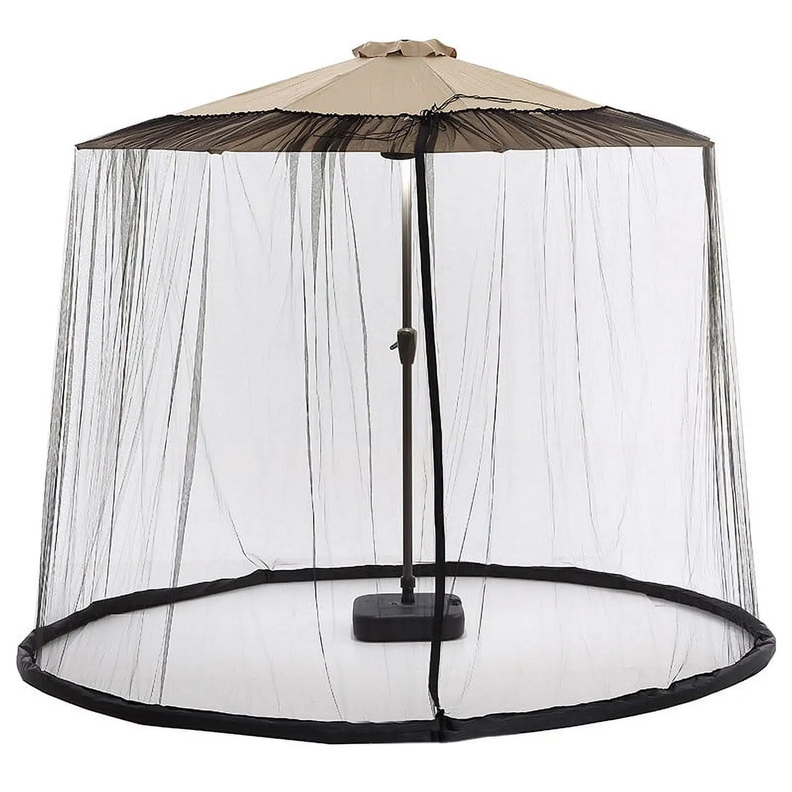 Dyegold Black Polyester Patio Umbrella Mosquito Netting.Double Zipper Doors for Outdoor Market Table & Cantilever Umbrellas. Solar Shade.Beach.and Canopy Use.Travel. Summer Essential(7.0-10ft)