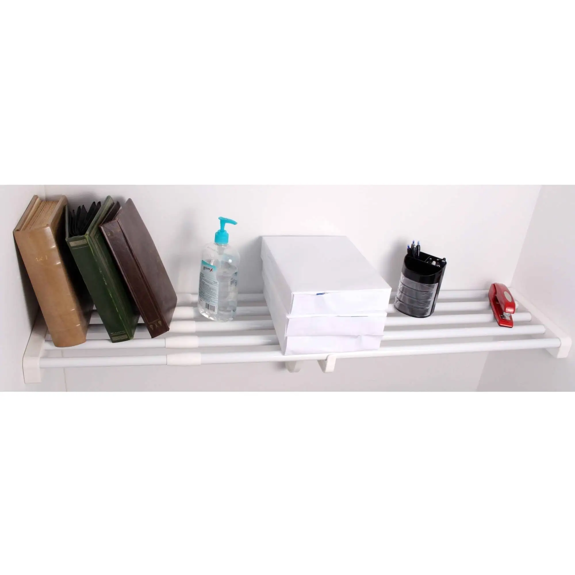 EZ Shelf 40-73 Expandable Shelf. White. No Brackets. For Mounting Between 2 Sidewalls