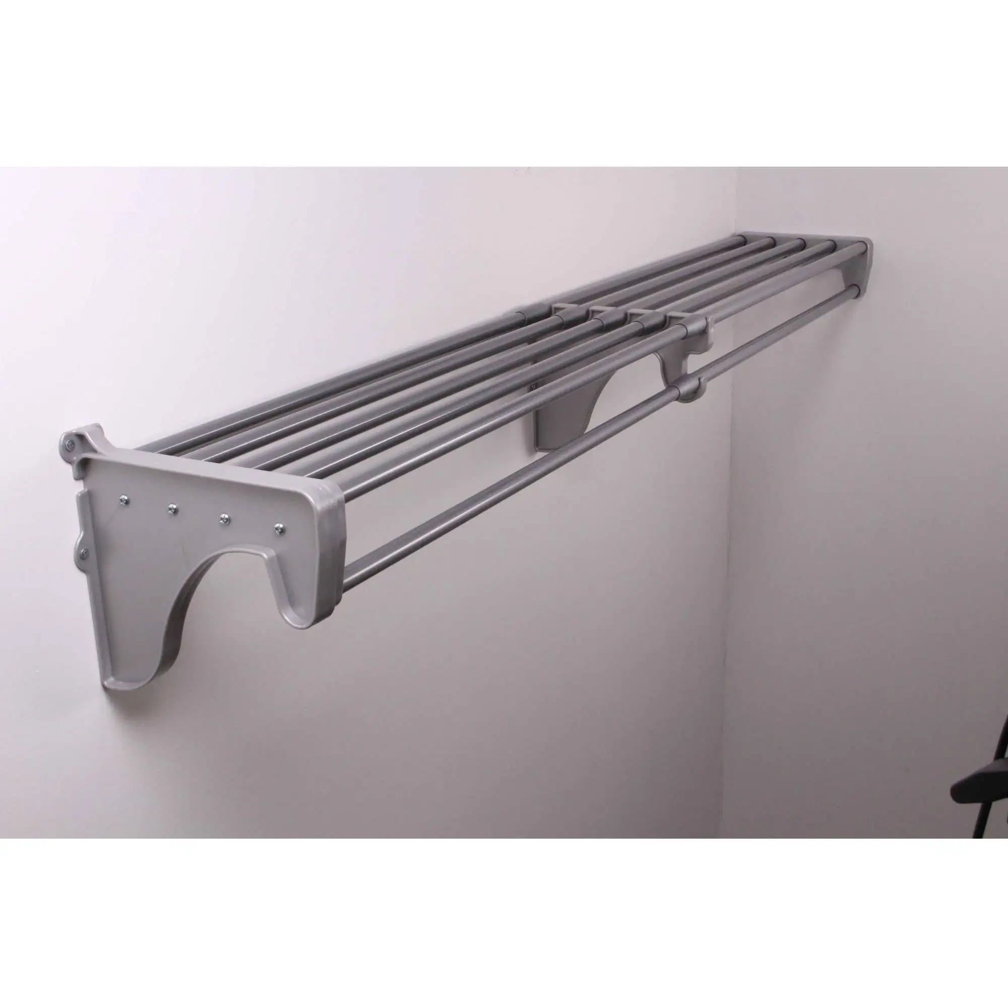 EZ Shelf 40-74 Expandable Closet Shelf and Rod. Silver. 1 Bracket