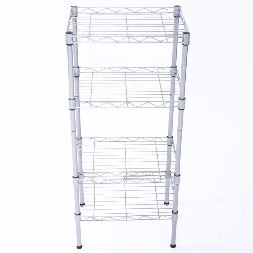 EasingRoom 14D x 10W x 31.5H Adjustable 4-Shelf Wire Shelving Unit Garage Kitchen Storage