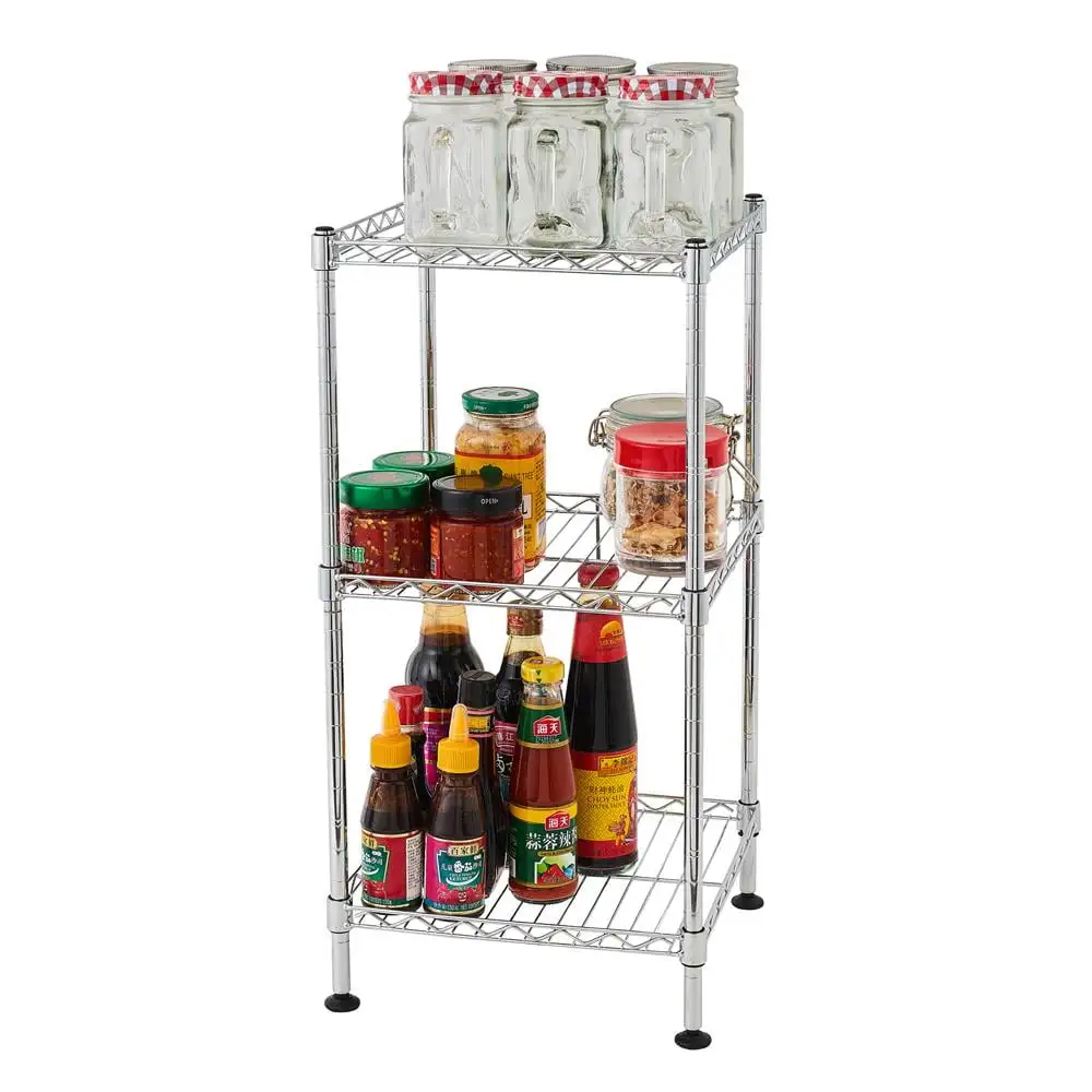 EasingRoom 3-Shelf Metal Wire Shelving Storage Rack Organizer