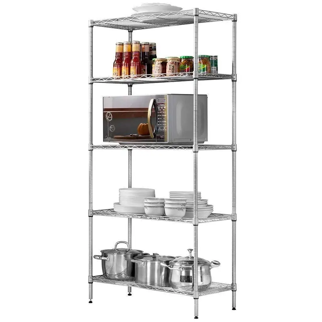 EasingRoom 35D x 14W x 71H 5-Layer Wire Storage Rack Organizer Shelving Kitchen