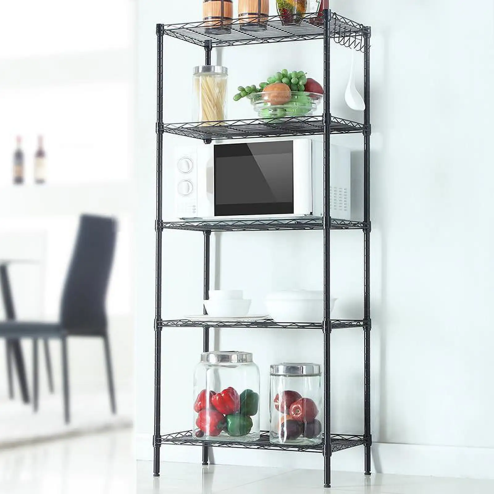 EasingRoom 5 Tier Standing Wire Shelving Steel Storage Rack. Capacity for 550 lbs