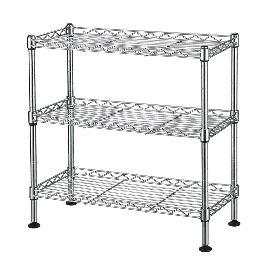 EasingRoom Heavy Duty 3-Tier Storage Wire Shelving Unit. 17.5D x 8W x 17.5H