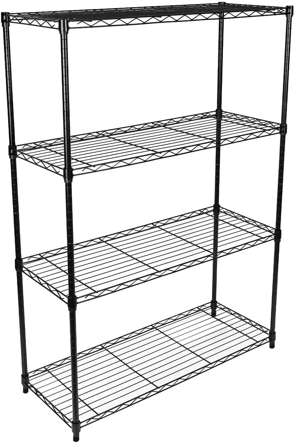 Elitezip Simple Deluxe 4-Tier Heavy Duty Storage Shelving Unit .Black.36lx14wx54h Inch. 1 Pack