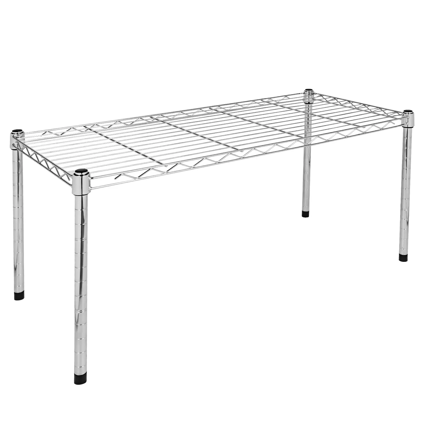 Elitezip Simple Deluxe Heavy Duty 1-Shelf Shelving. Adjustable Storage Units. Steel Organizer Wire Rack. 30 W X 14 D X 15 H. Chrome