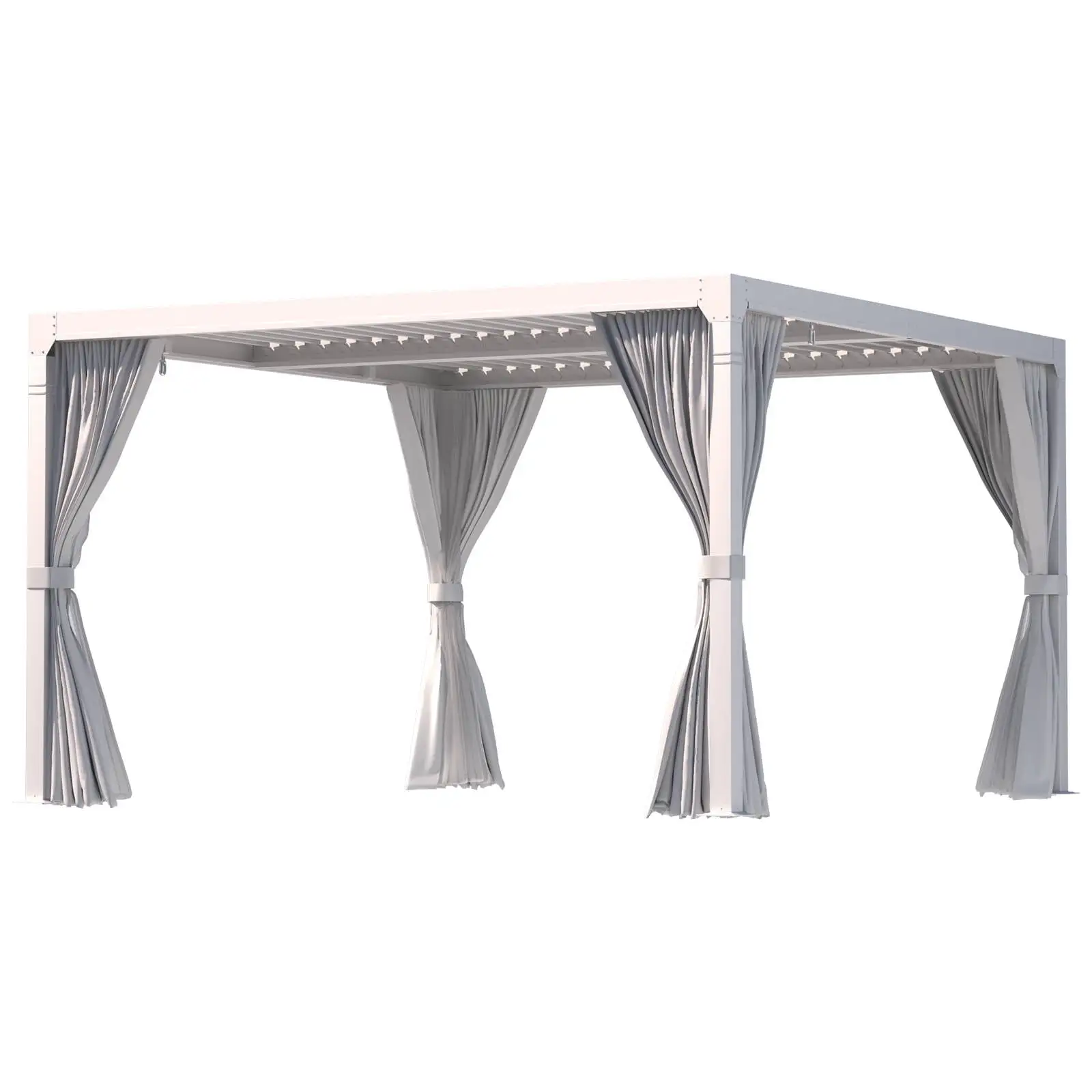 Erinnyees 12' x 12' Outdoor Louvered Pergola with Adjustable Aluminum Rainproof Roof. White