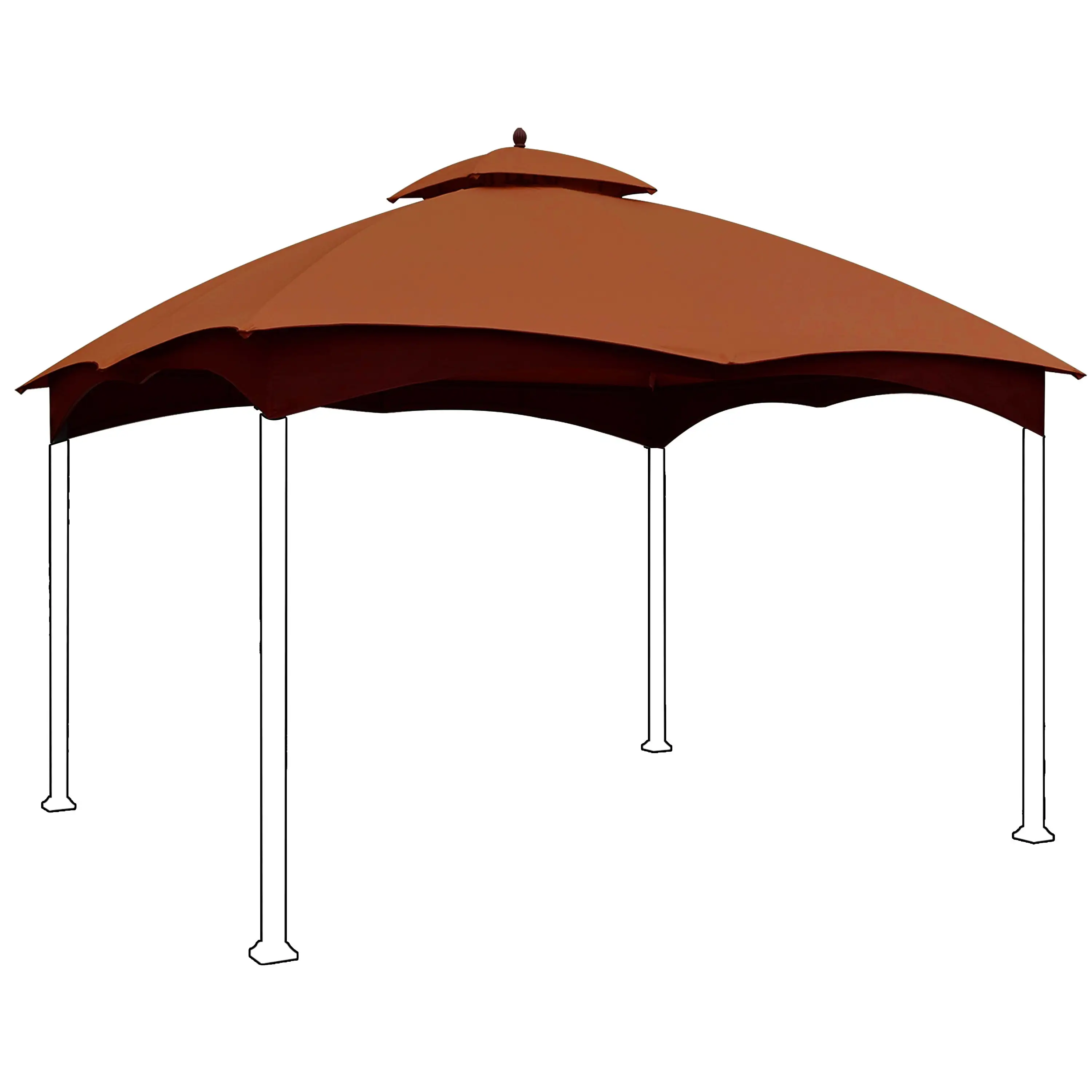 Euromax 10x12 Gazebo Replacement Canopy 2 Tier Replacement Canopy.Rust