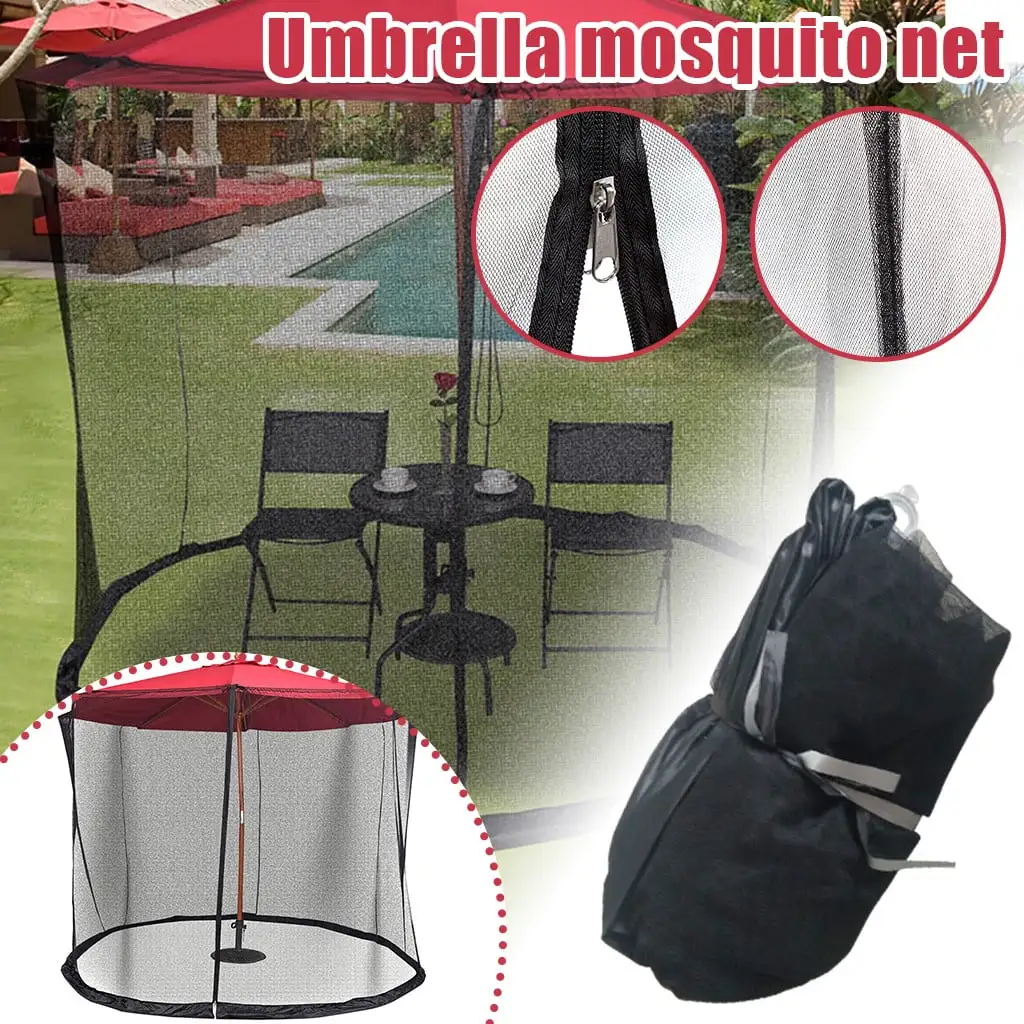 Ewgqwb Protective Cover With Zipper Door Umbrella Patio Table Outdoor Umbrella Net Garden Tools & Home Improvement