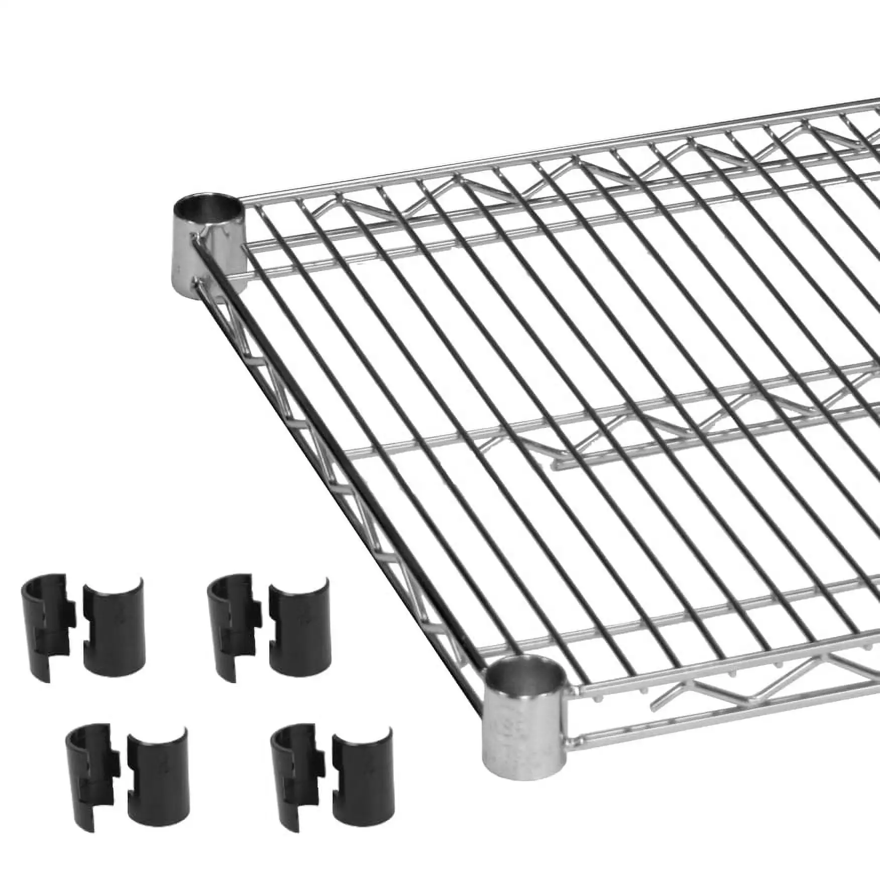 Excellante Chrome plated wire shelves 18 x 24 with 4 set plastic chip. comes in 2 shelves