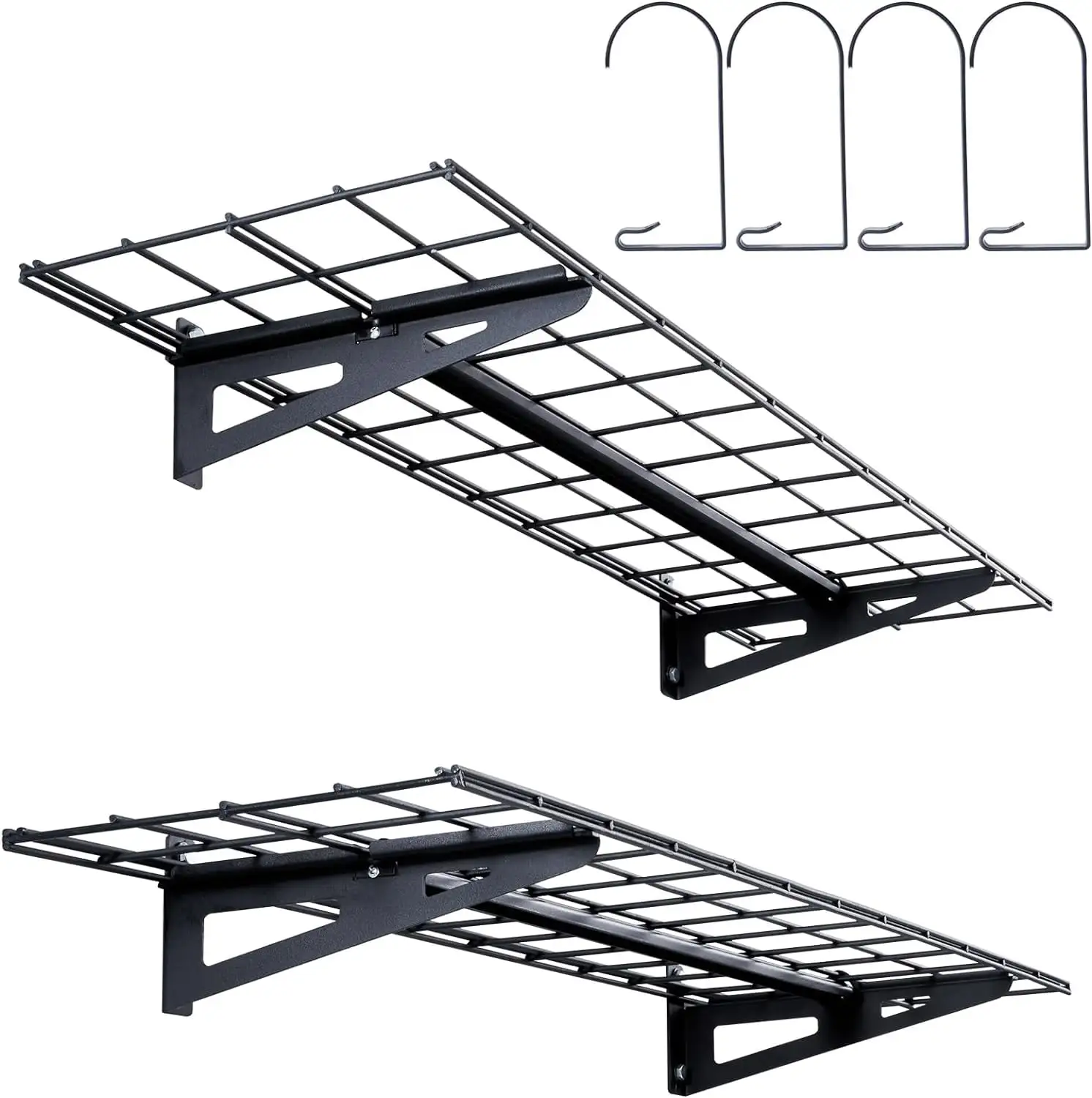 FENGPU Garage Shelving Wall Mounted. 1 x 4 ft Heavy Duty Garage Wall Shelves. 400 lbs Load Capacity Garage Storage Rack Floating Shelves. 2 Pack. Suitable for Shop. Shed. Garage Storage