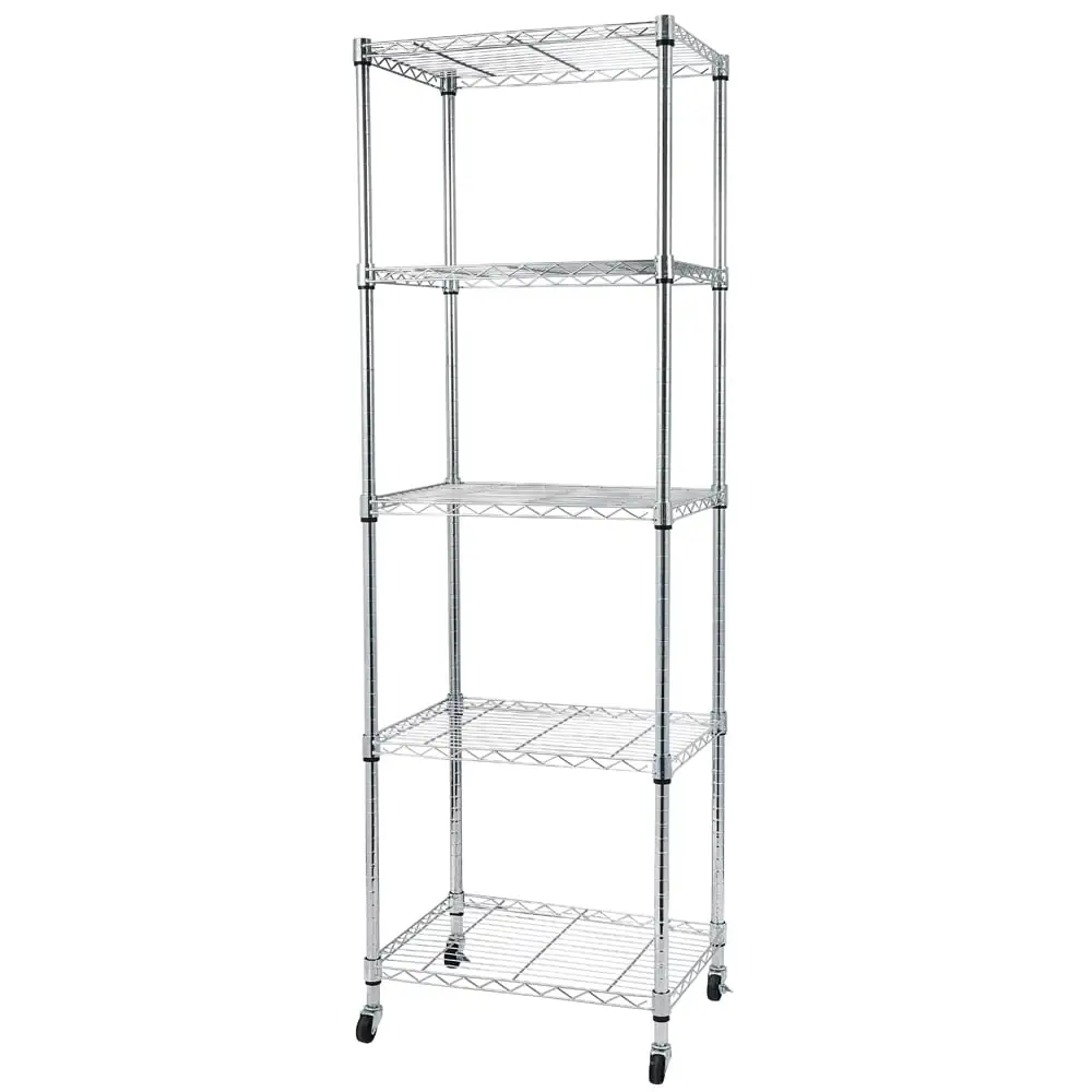 Fairnull 5-Tier Wire Shelving with Wheels for Garage Kitchen