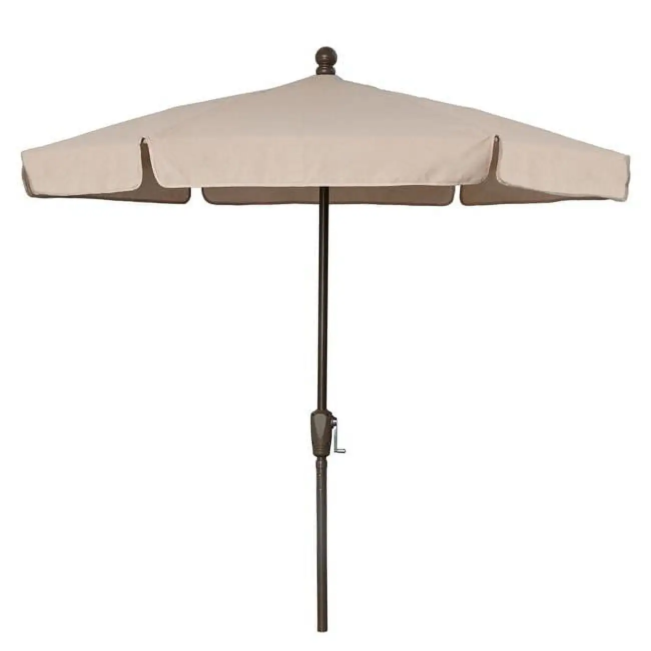 Fiberbuilt 7.5 ft. 6 Rib Crank Champagne Bronze Hex Garden Umbrella with Beige Vinyl Coated Weave Canopy - Beige