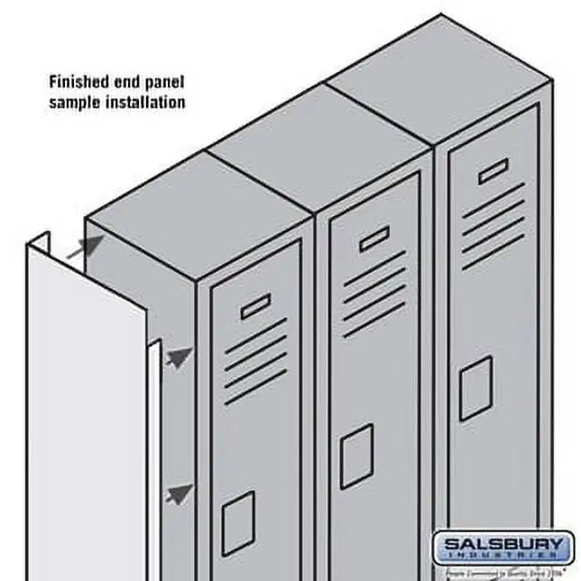 Finished End Panel - for 5 Feet High 12 Inch Deep Metal Locker - Blue