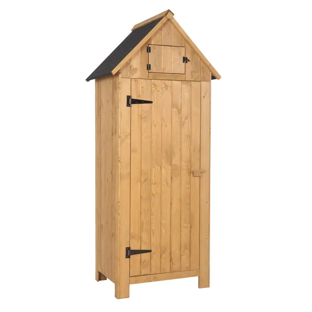 Fir wood Shed with Single Door Wooden Garden Shed Wooden Lockers Wood Color