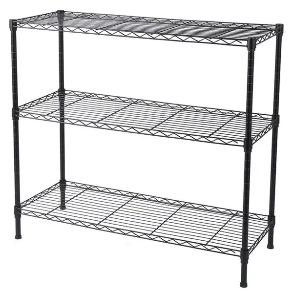 Fithood 3-Tier Heavy Duty Adjustable Shelving Unit Black