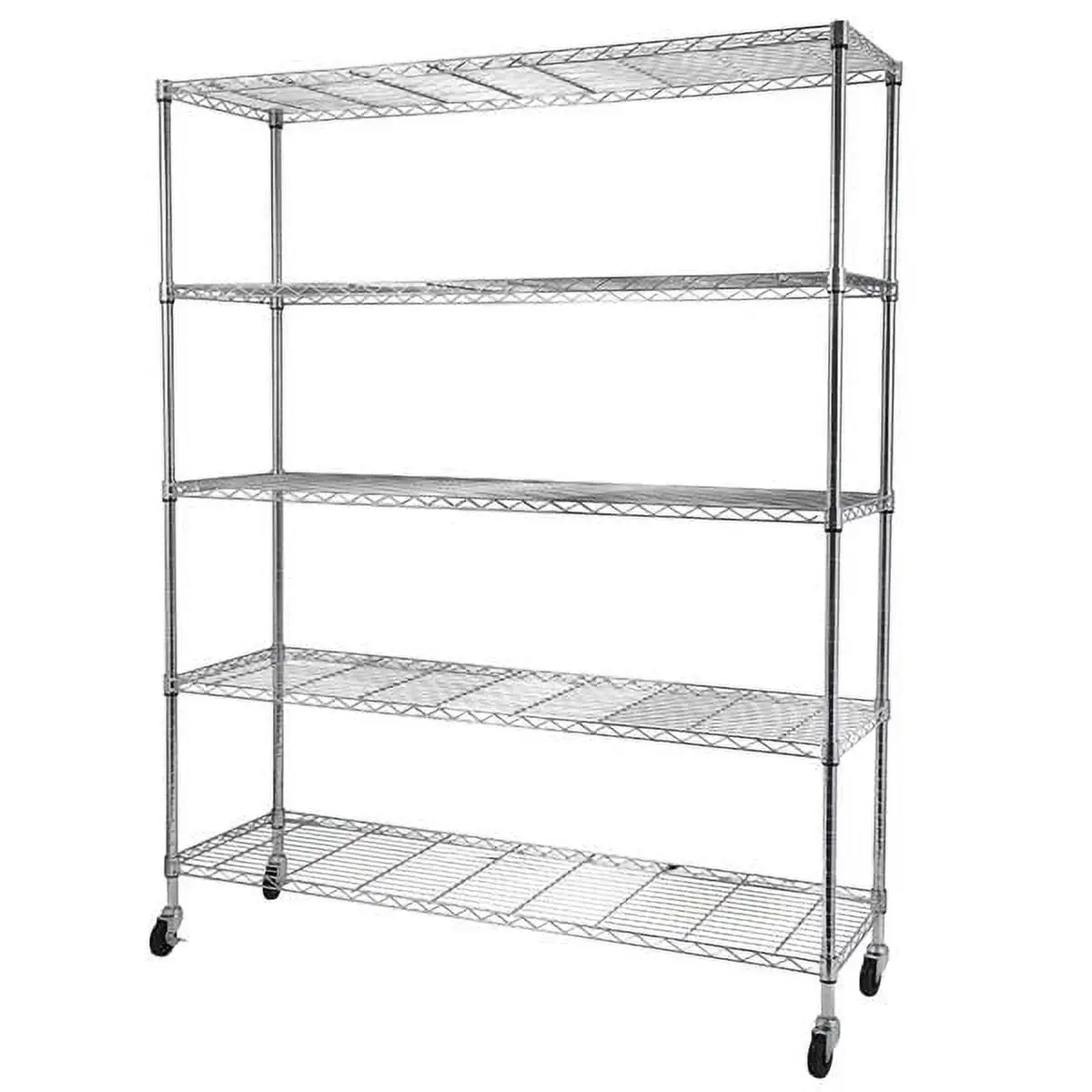 Fithood 5-Tier NSF-Certified Steel Wire Shelving with Wheels