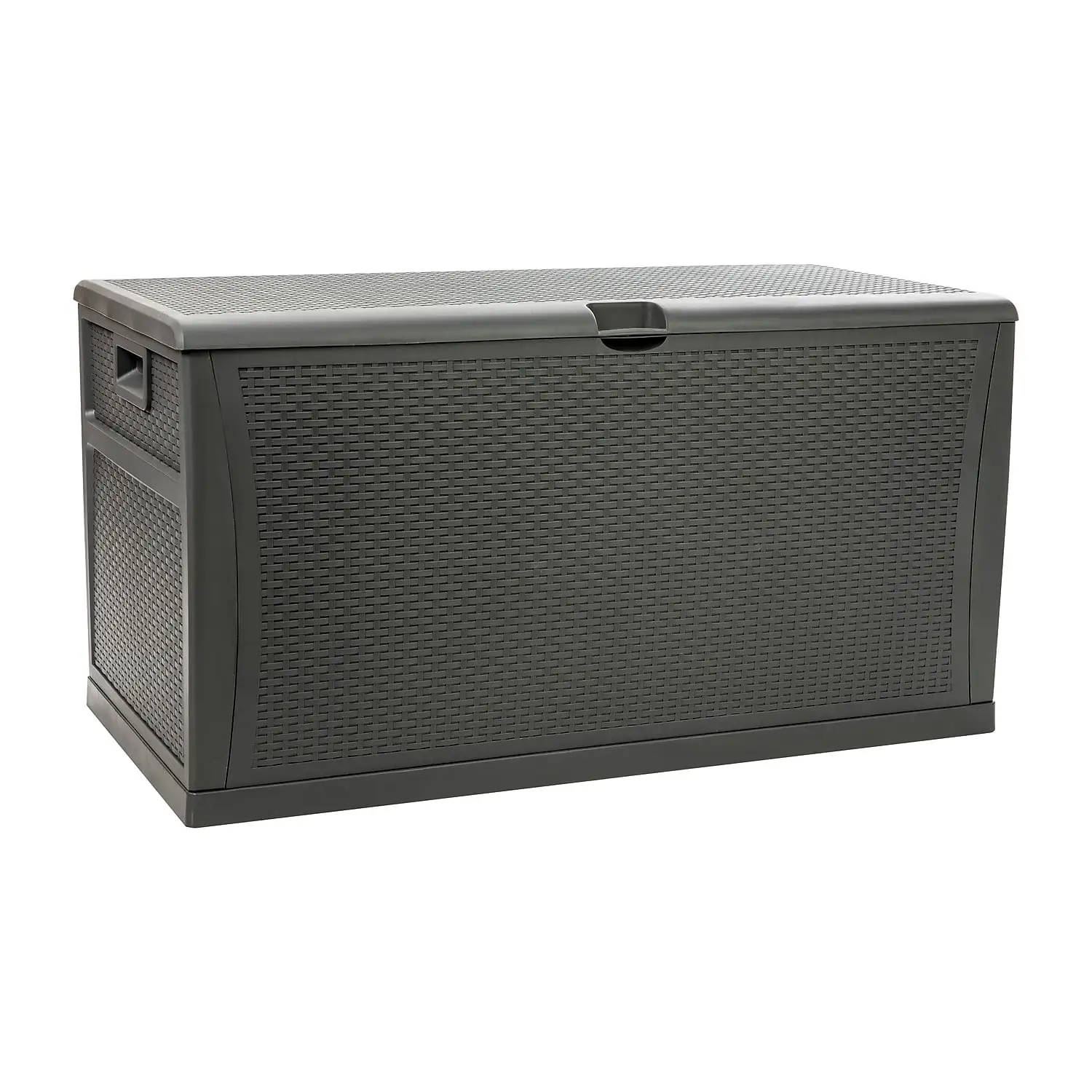 Flash Furniture 120 Gallon Plastic Deck Box - Outdoor Waterproof Storage Box for Patio Cushions. Garden Tools and Pool Toys. Gray