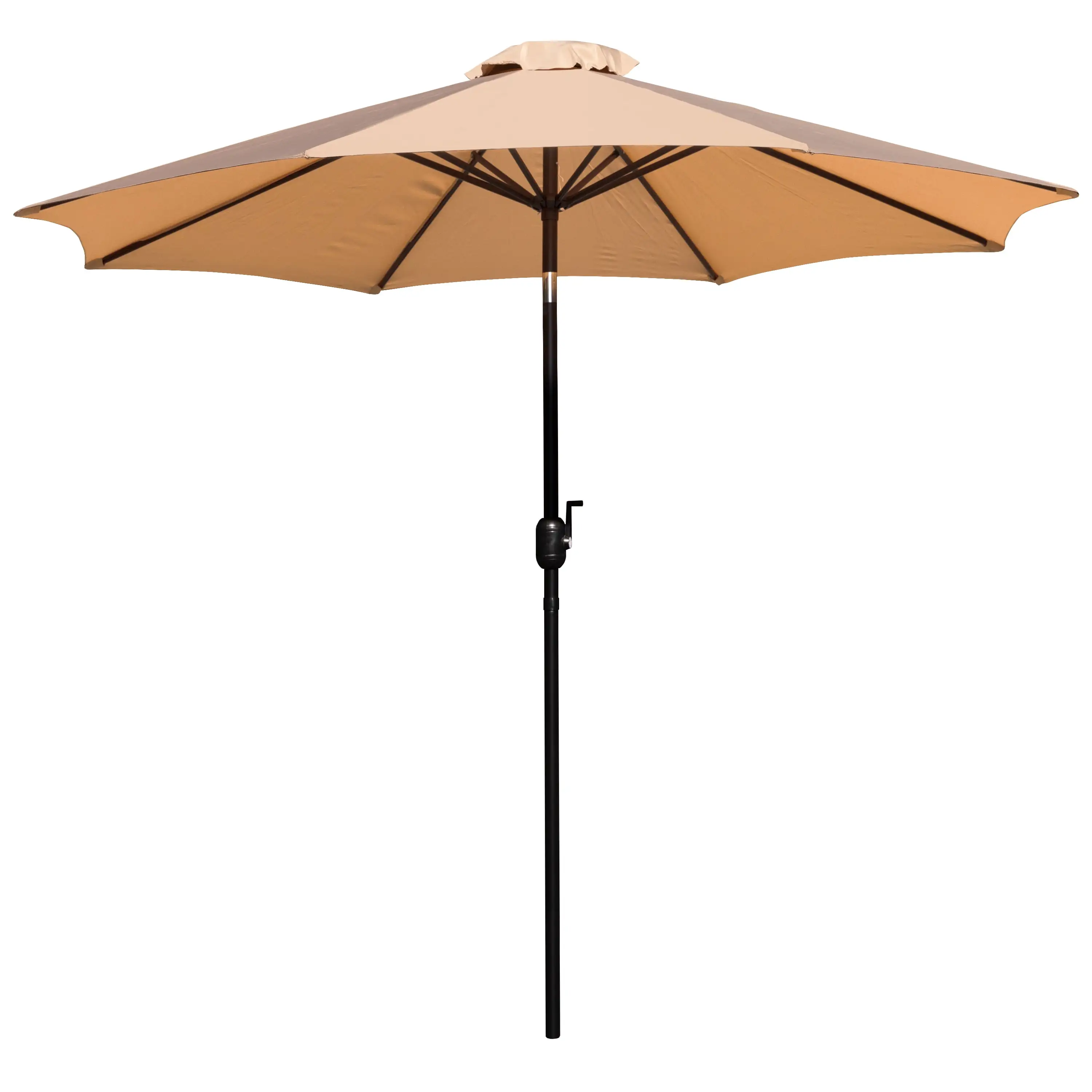 Flash Furniture Kona Tan 9 FT Round Umbrella with 1.5 Diameter Aluminum Pole with Crank and Tilt Function