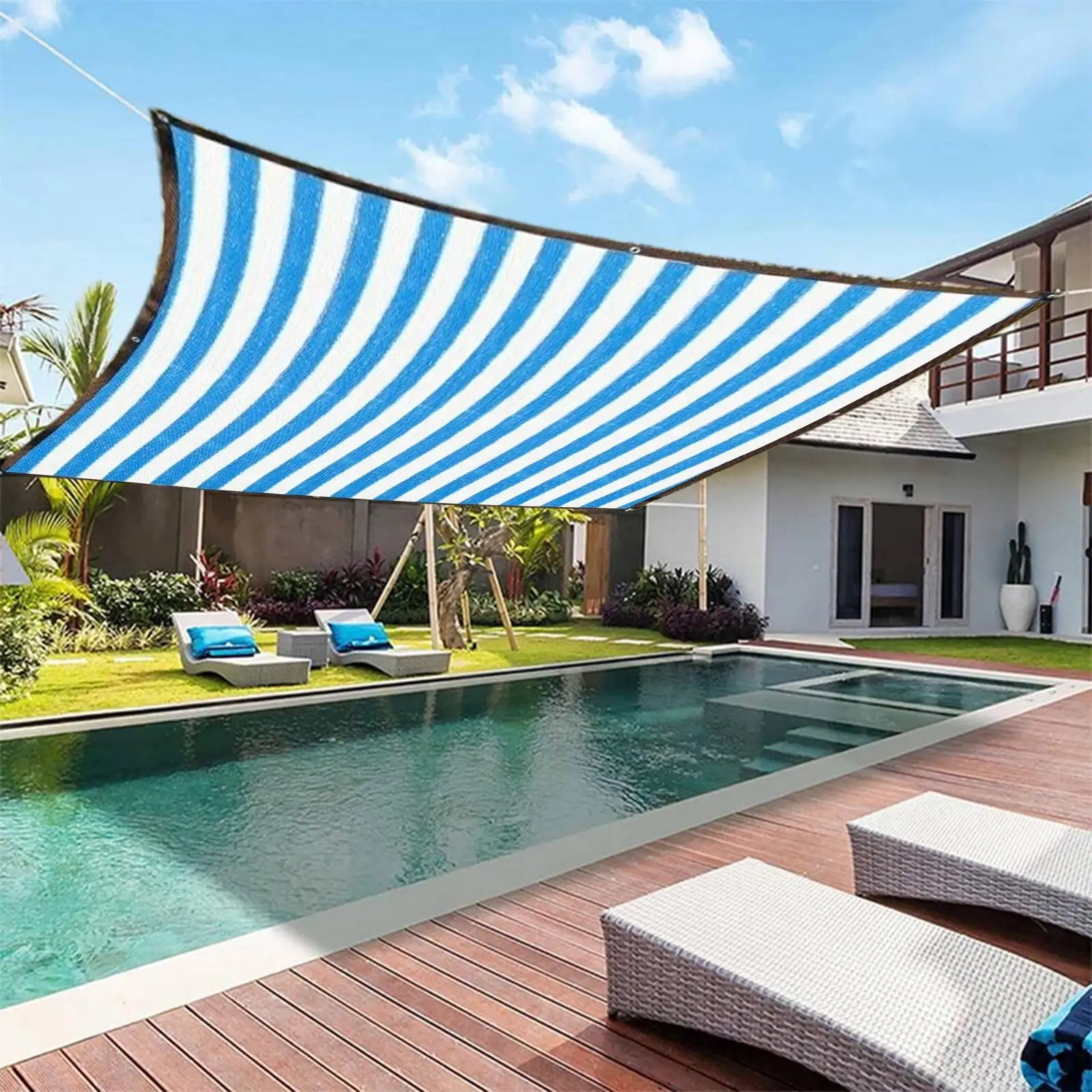 FloHua Mothers Day Gifts Clearance Sun Shade Canopy Outdoor Sunshade Swimming Pool Sun Awning Sunshine Protection Rectangle Shade Canopy Sunshine Block For Patio Garden Outdoor Facility 3*3m