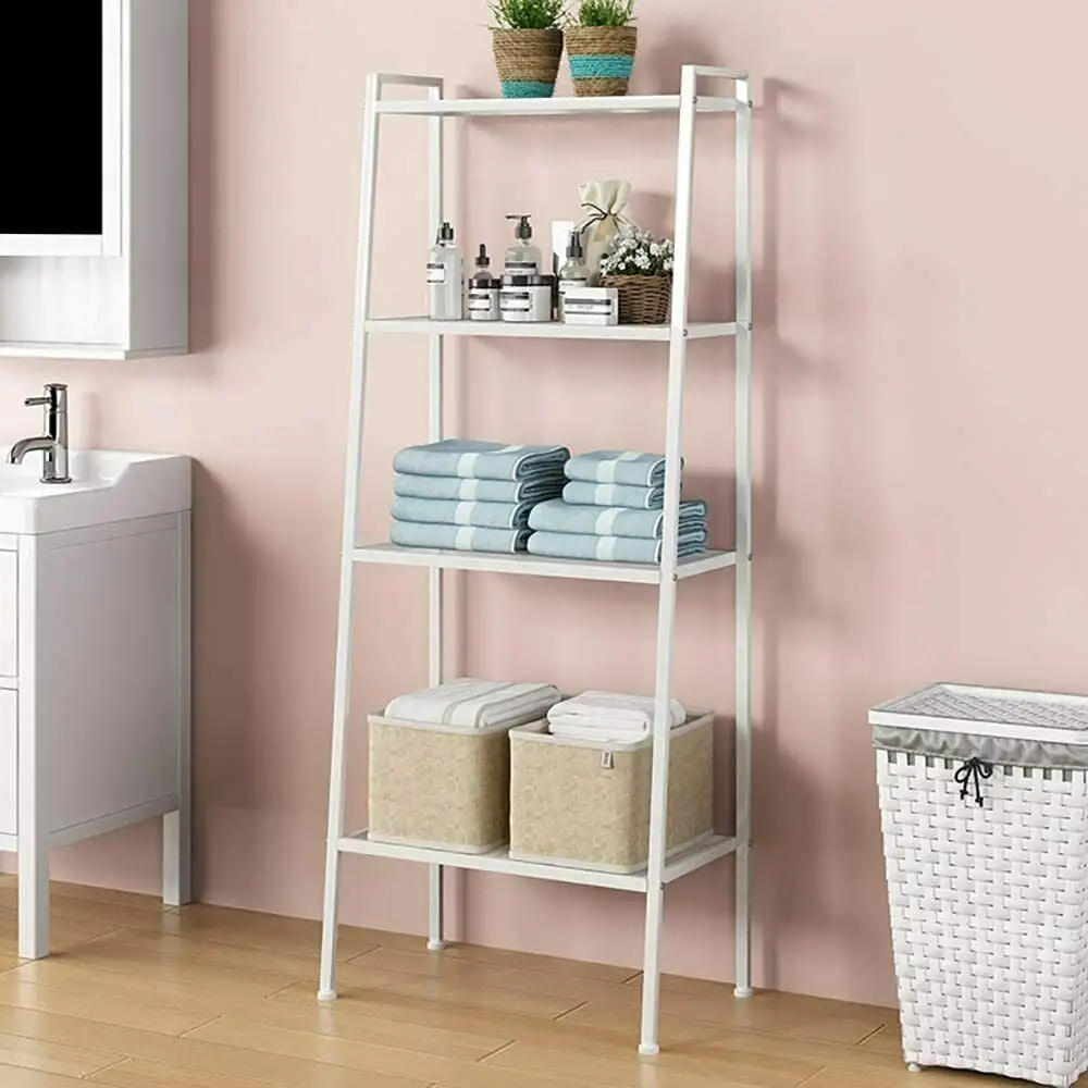 Freestanding 4-Tier Bookshelf Ladder Shelf Storage Rack Shelf Plant Flower Stand for Office. Bathroom. Living Room