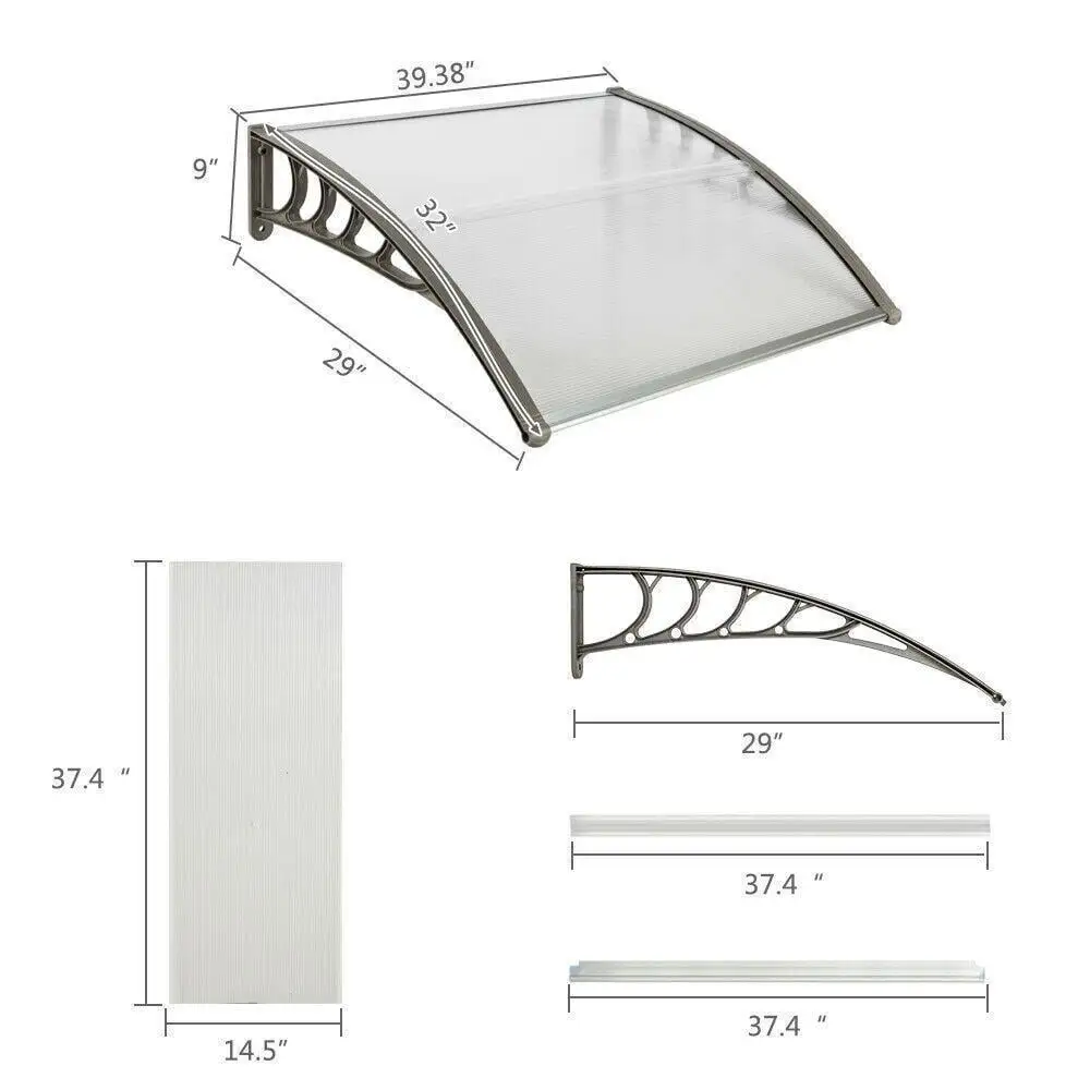 Front Door Window Awning Patio UV Protected Canopy Cover Outdoor Waterproof