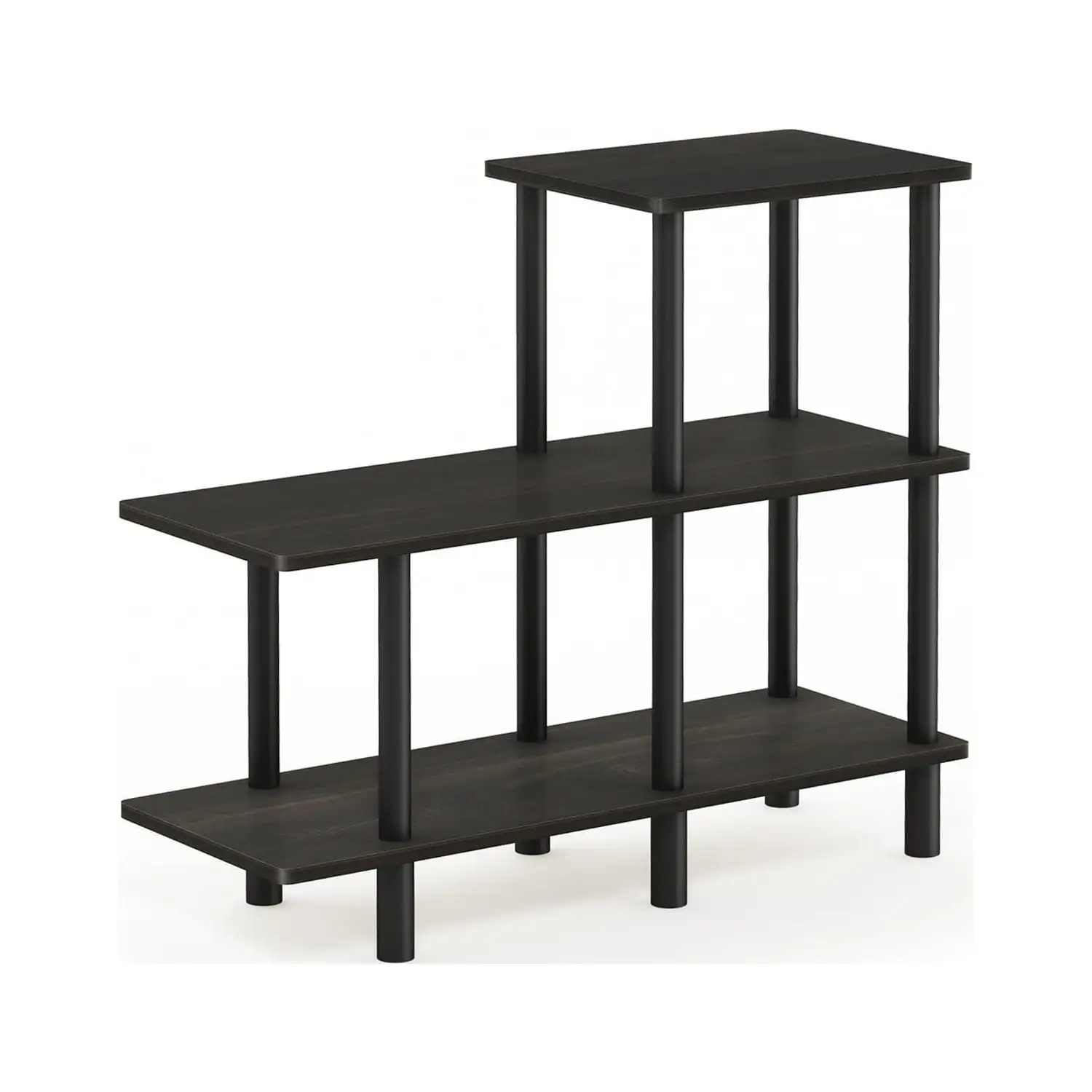 Furinno 31.5W x 11.61D x 27.83H 3-Shelf Freestanding Shelves. Espresso and Black