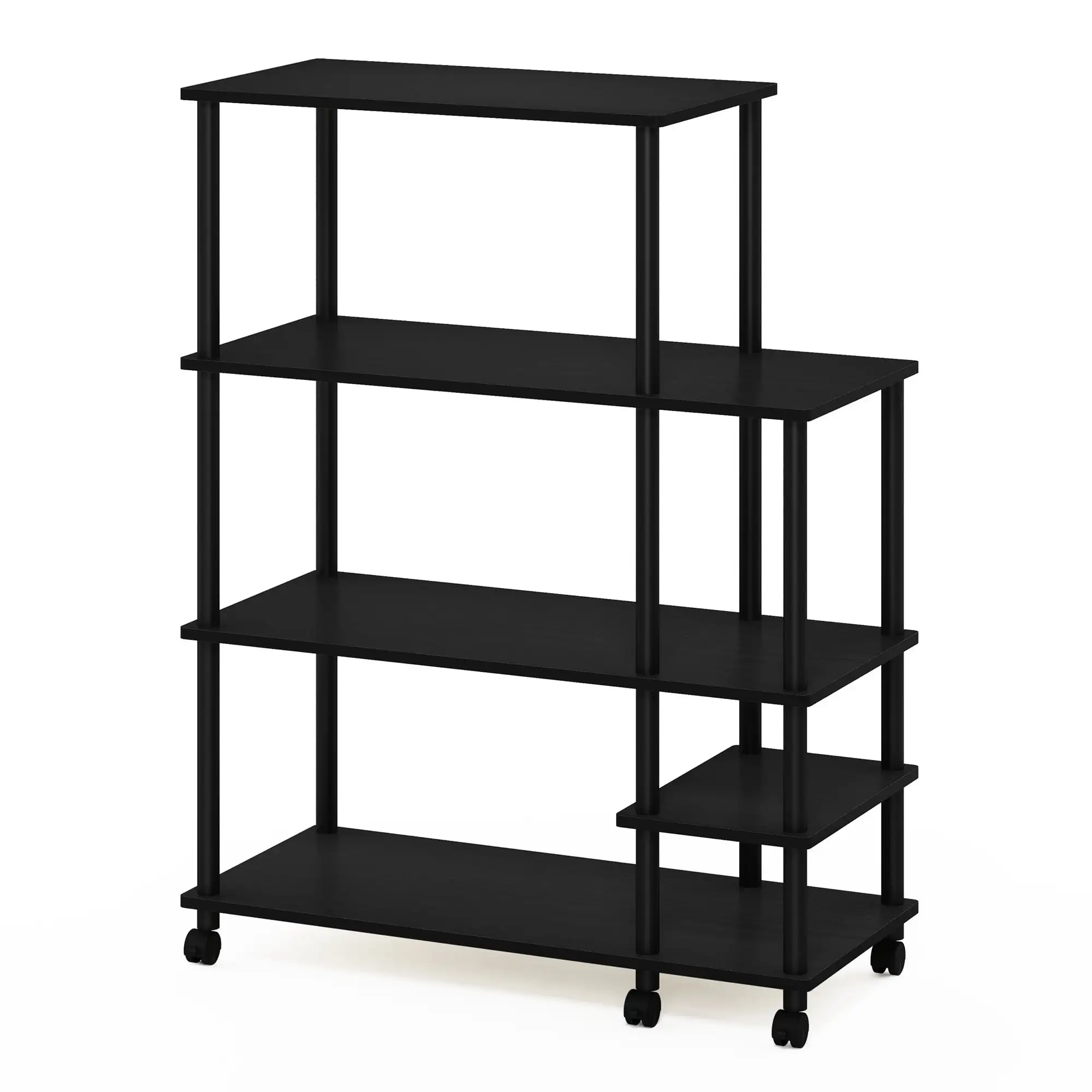 Furinno 35.2 W x 15.6 D x 46.1 H 5-Shelf Freestanding Shelves. Americano and Black