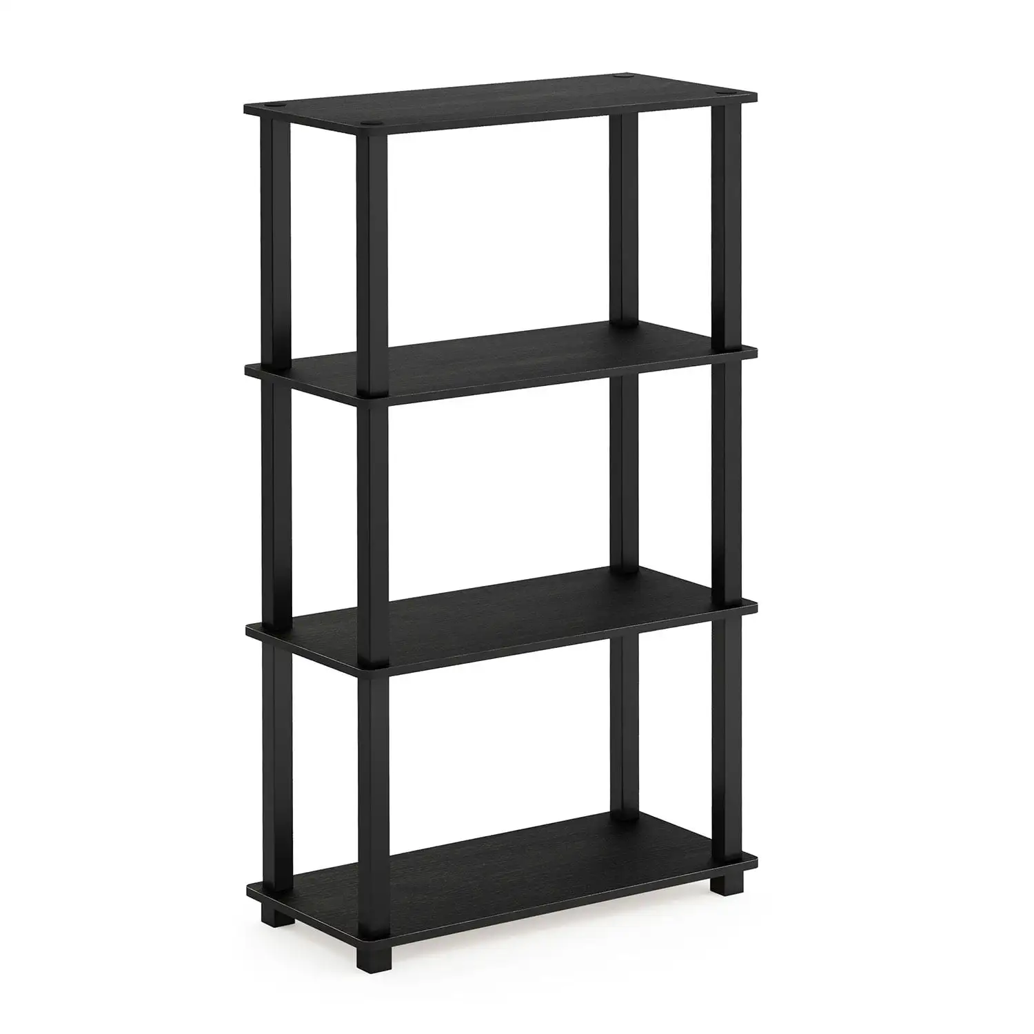 Furinno Turn-S-Tube 23.6W x 11.4D x 43.25H 4-Shelf Decorative Shelves. Americano and Black