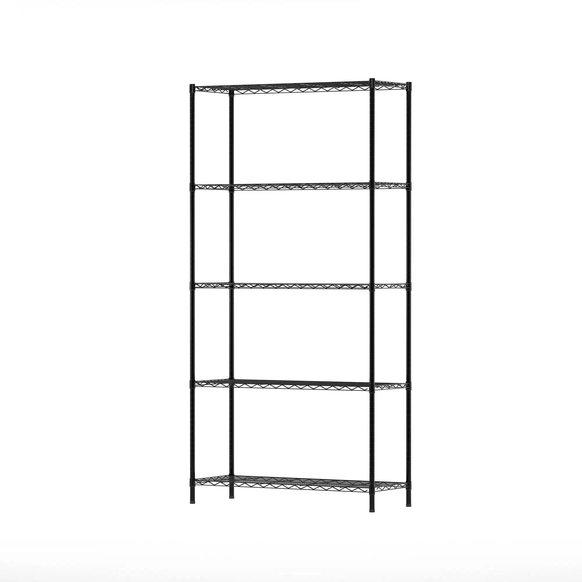 Furinno Wayar 5-Tier Metal Storage Shelf Rack. 36 x 14 x 72. Black