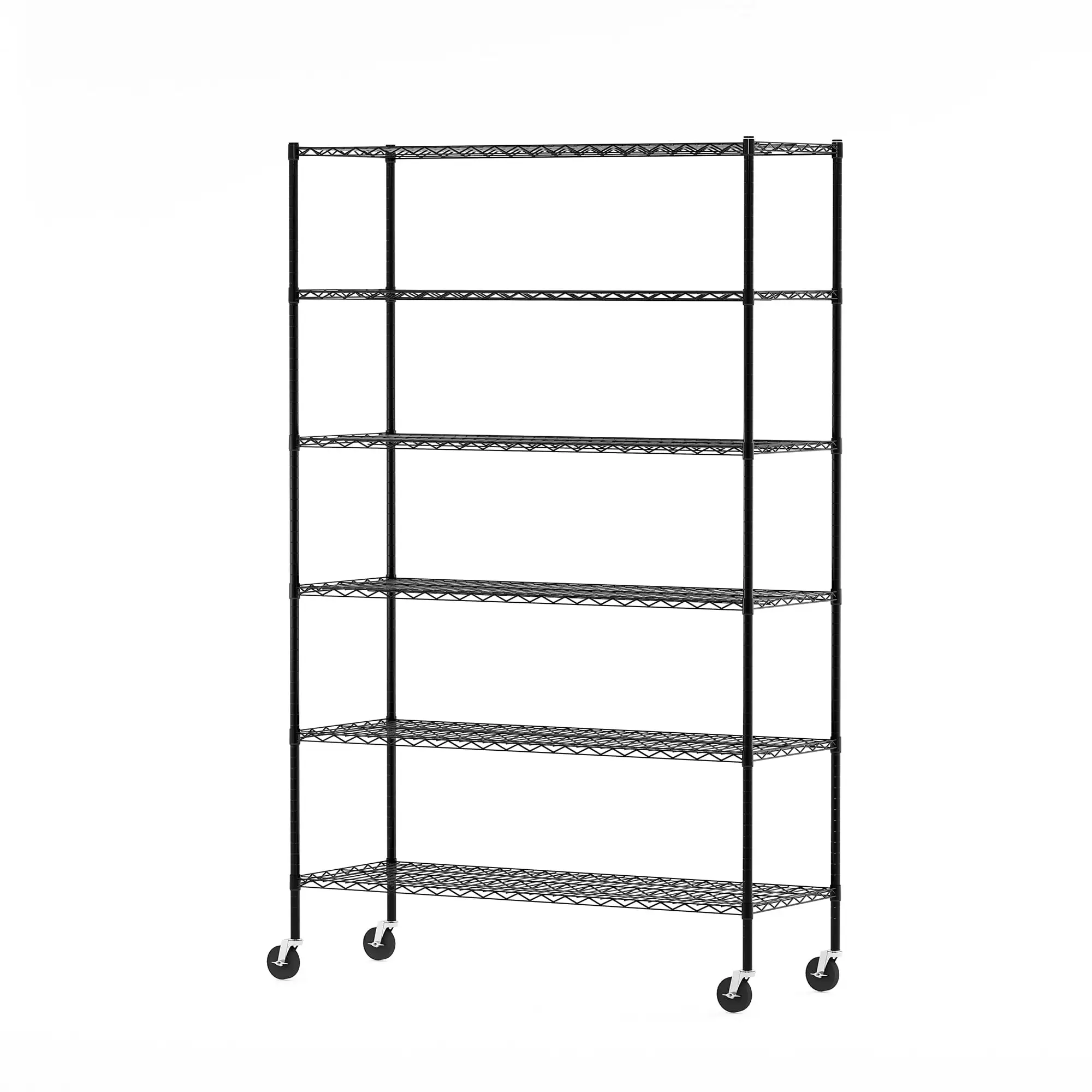 Furinno Wayar 6-Tier Metal Storage Shelf Rack. 48 x 18 x 78. Black