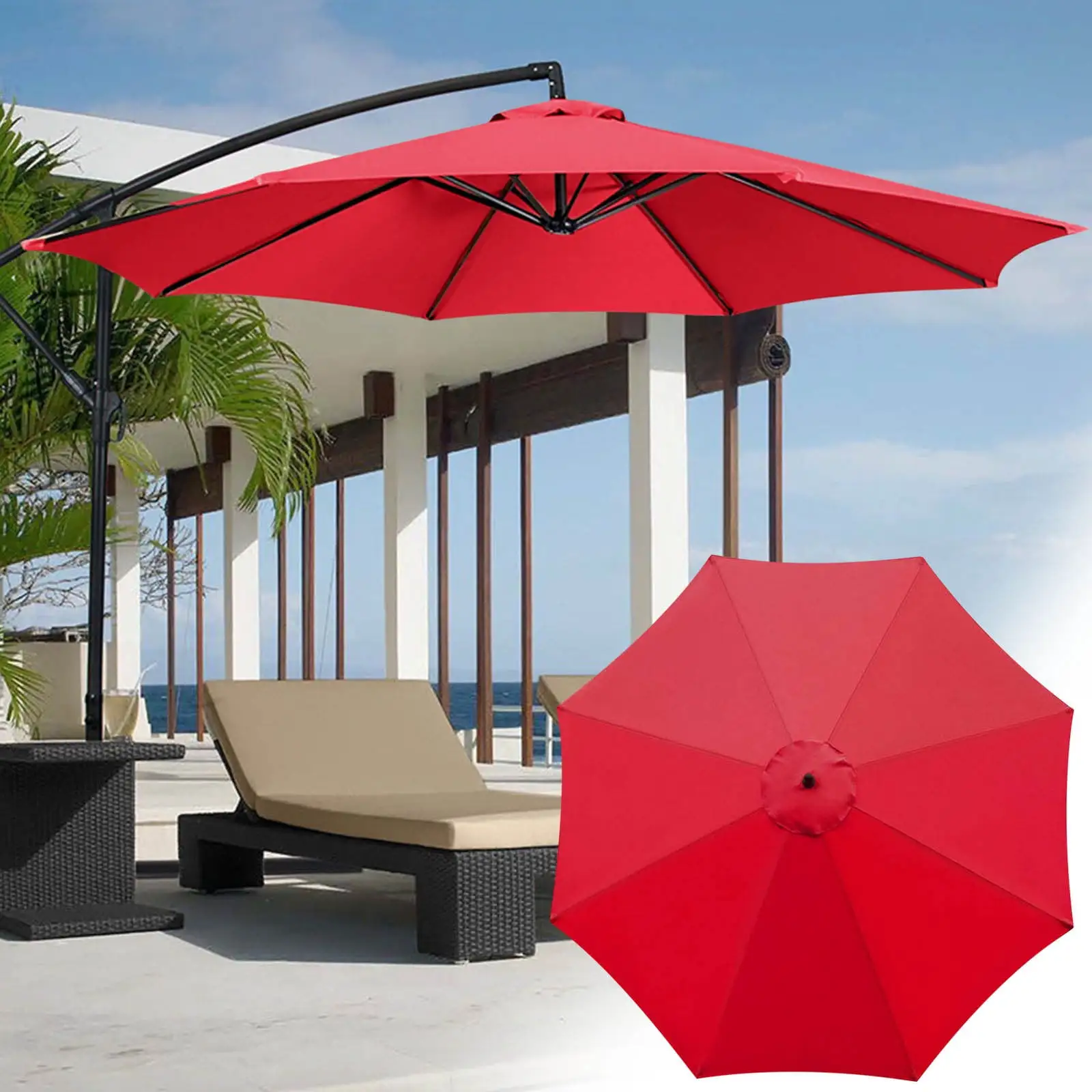 GAZHEK Clearance Sales Favourable Outdoor Courtyard Umbrella Surface Polyester Sunshade Umbrella Sunscreen And Rainproof Fabric Garden Pillar Umbrella Fabric