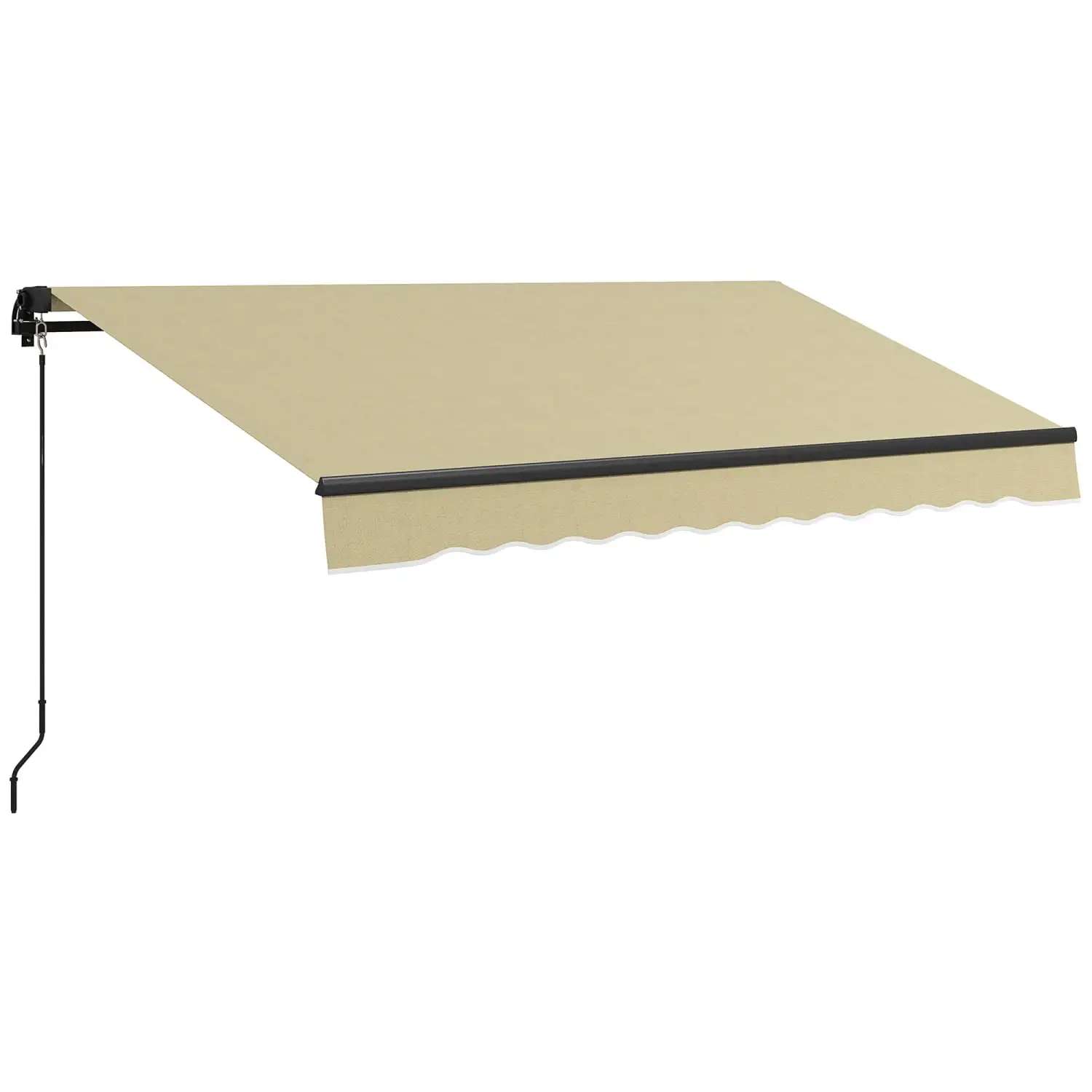 GRTYOKF 10' x 8' Retractable Awning Patio Awning Sunshade Shelter with Manual Crank Handle 280gsm UV Resistant Fabric and Aluminum Frame for Deck Balcony Yard Beige